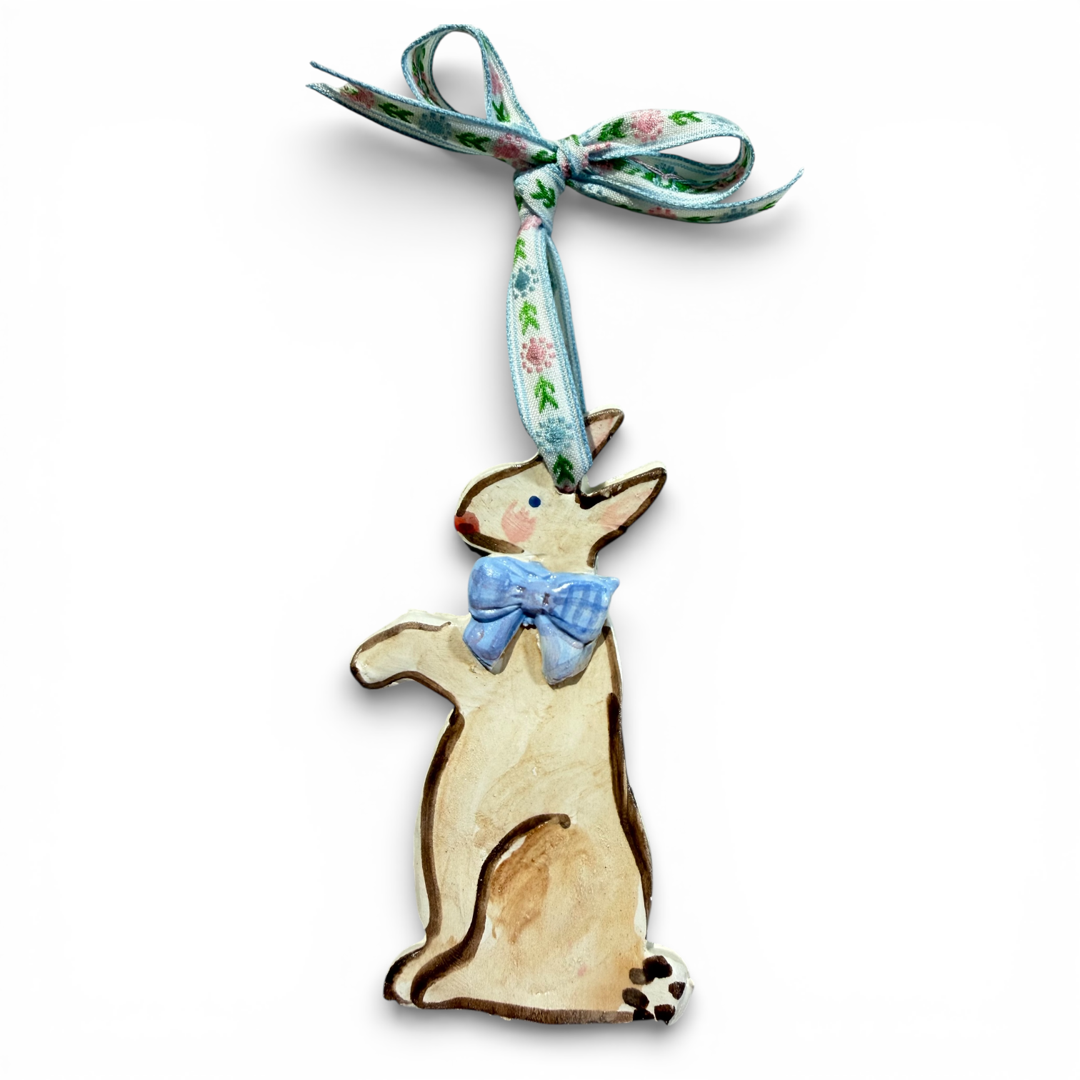 Easter ornament - Blue Sitting Bunny