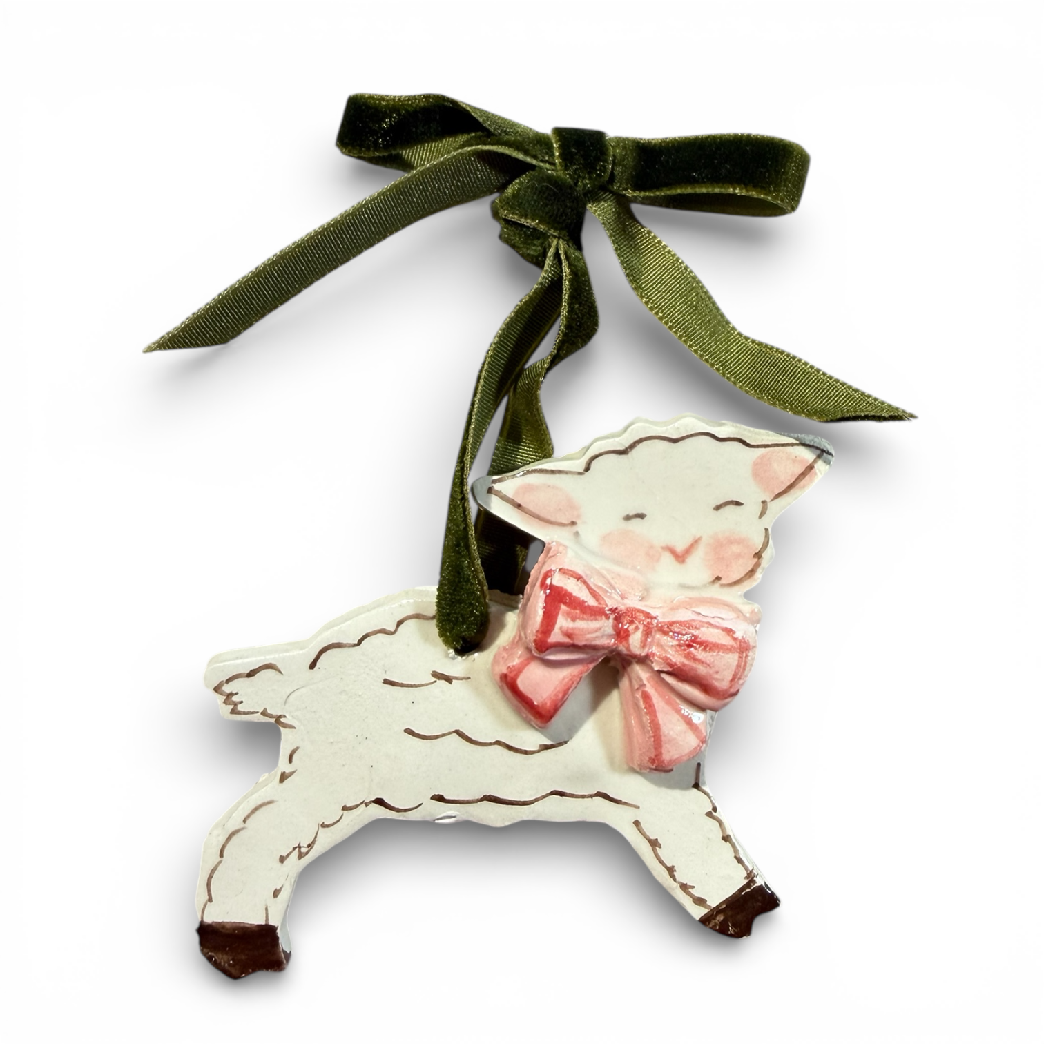 Easter ornament - Pink Smiling Lamb
