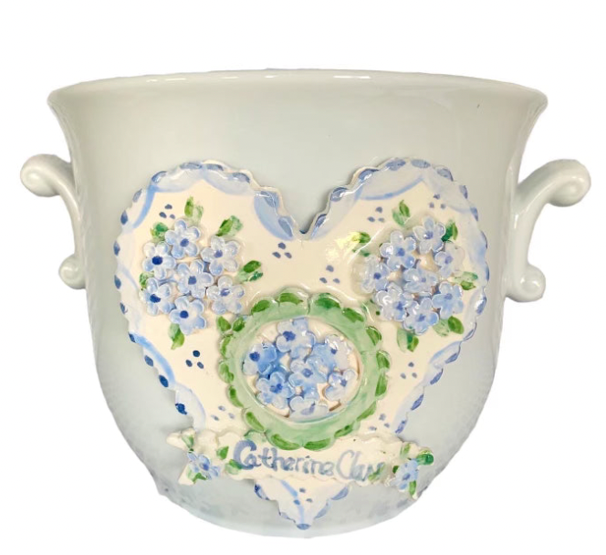 Cache Pot with Heart and Bouquets - Premium from Tricia Lowenfield Shop