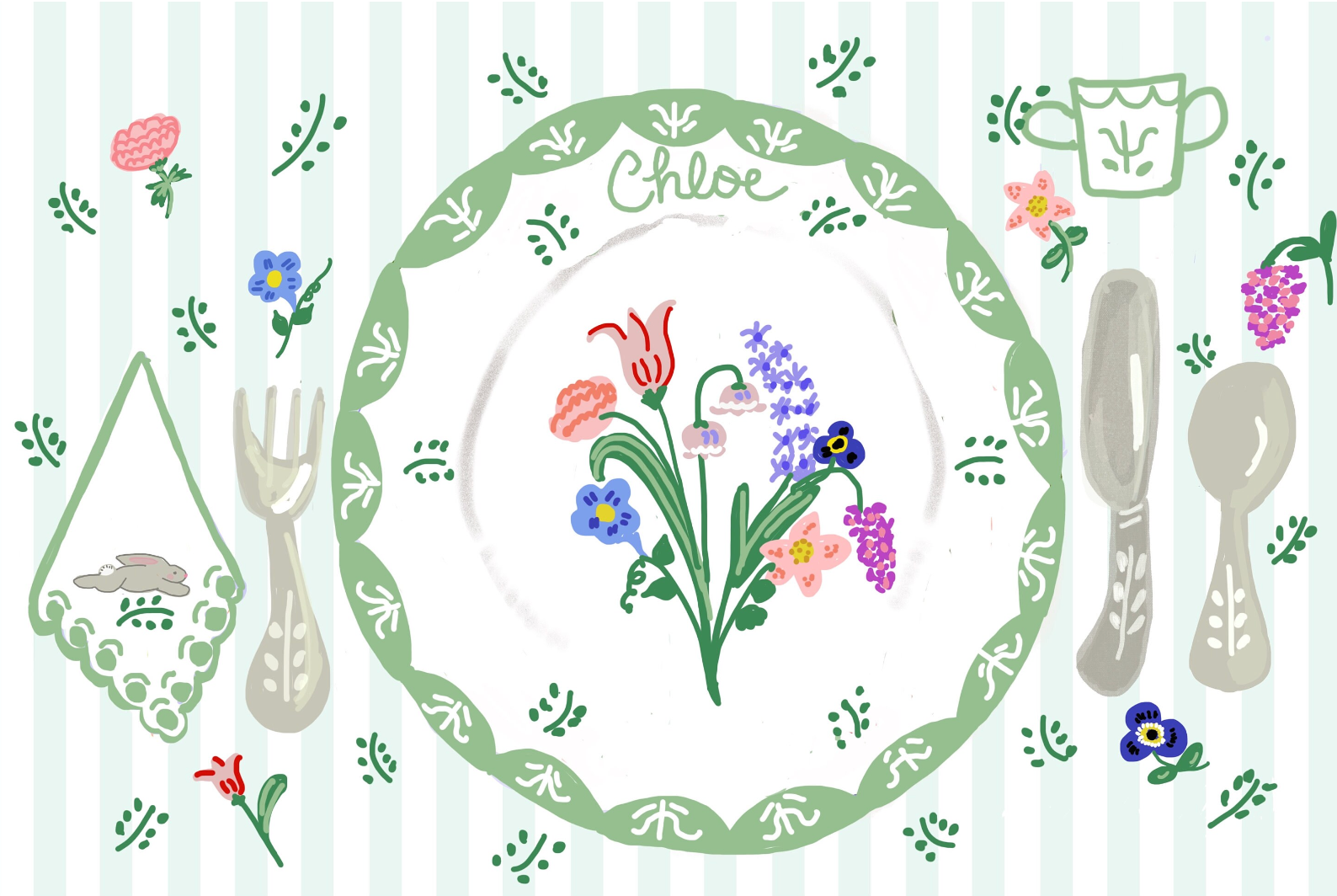 Chloe Laminated Placemat - Wildflower Lavender