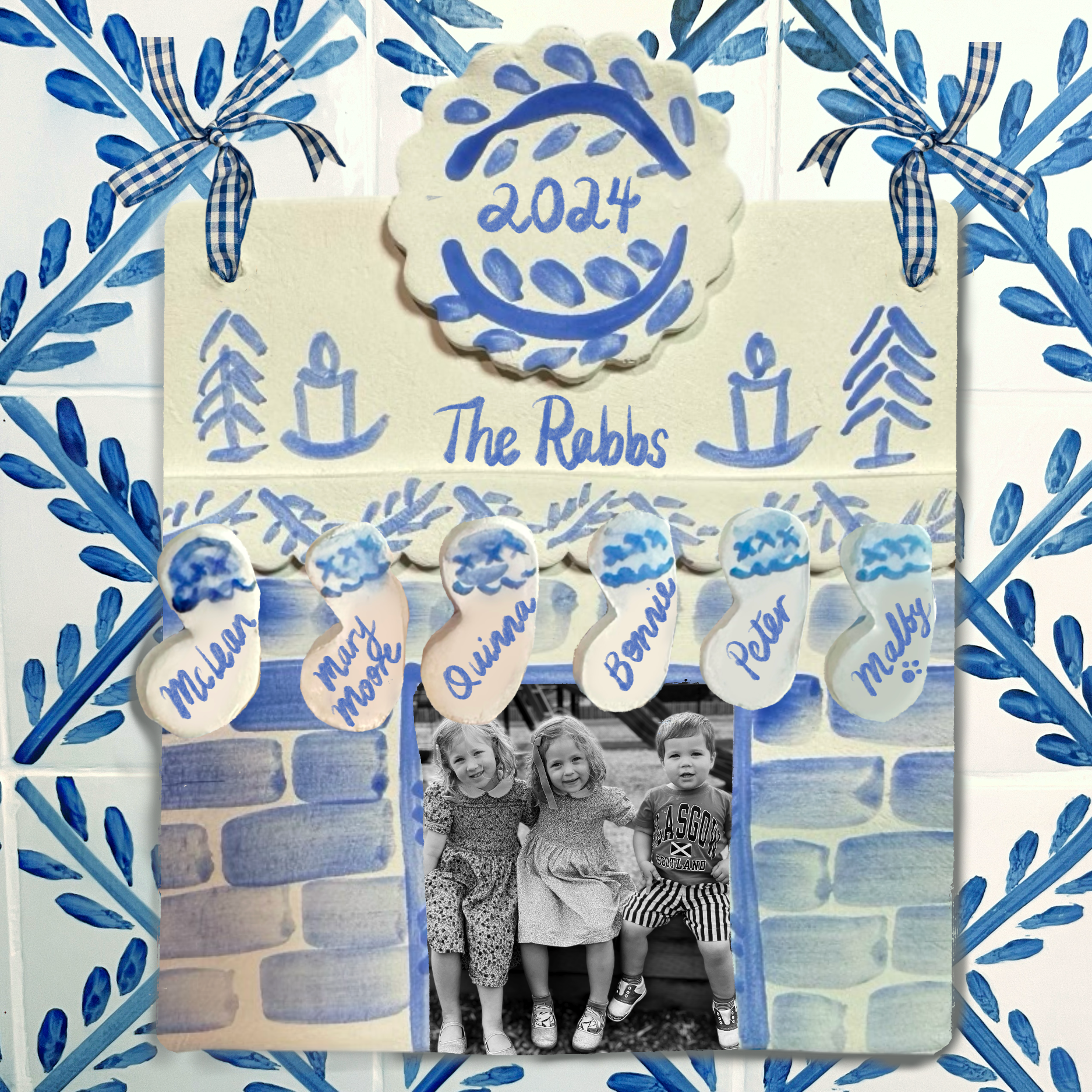 Christmas Cards - Tile Fireplace Design - Premium from Tricia Lowenfield Design