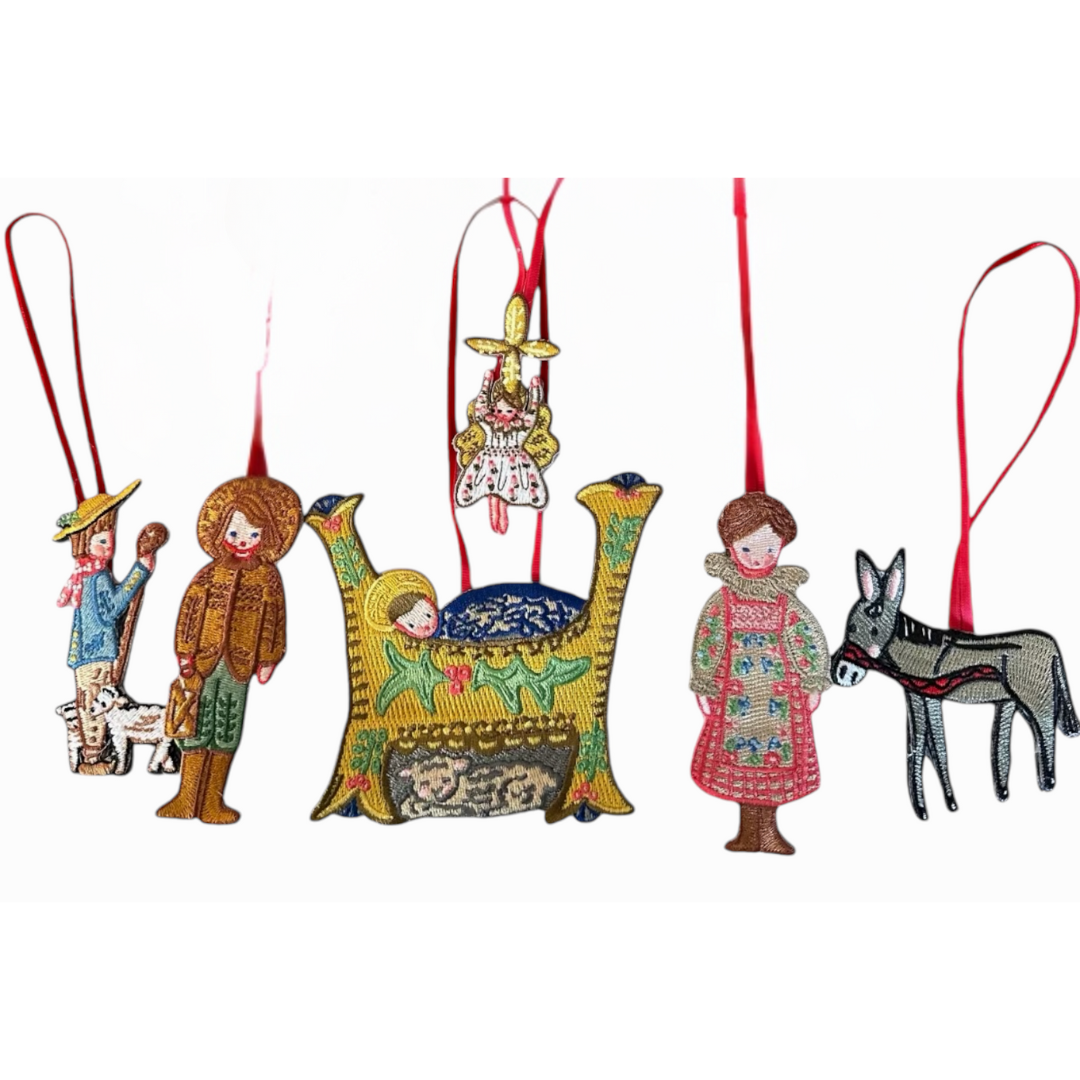 Nativity Embroidered Ornaments - Set of 6 - Premium from Tricia Lowenfield Shop