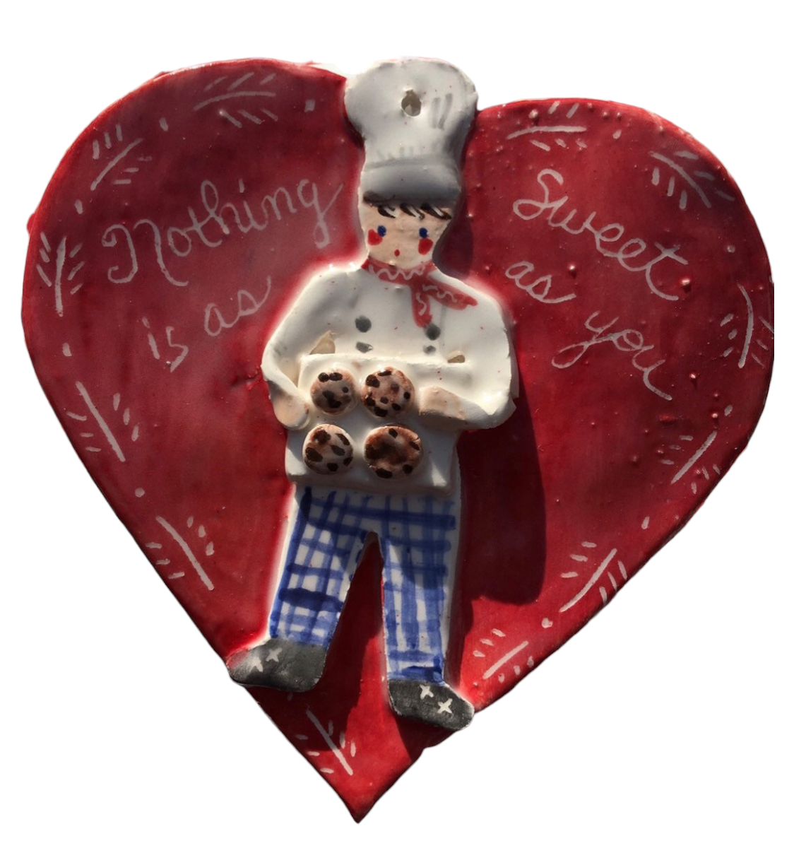 Christmas Baker Ornament - Red Heart - Premium  from Tricia Lowenfield Shop 
