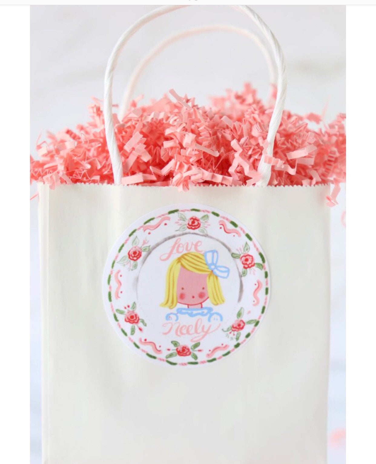 Custom Sticker Gift Tags - Boy with Heart and Bunny - Premium from Tricia Lowenfield Design