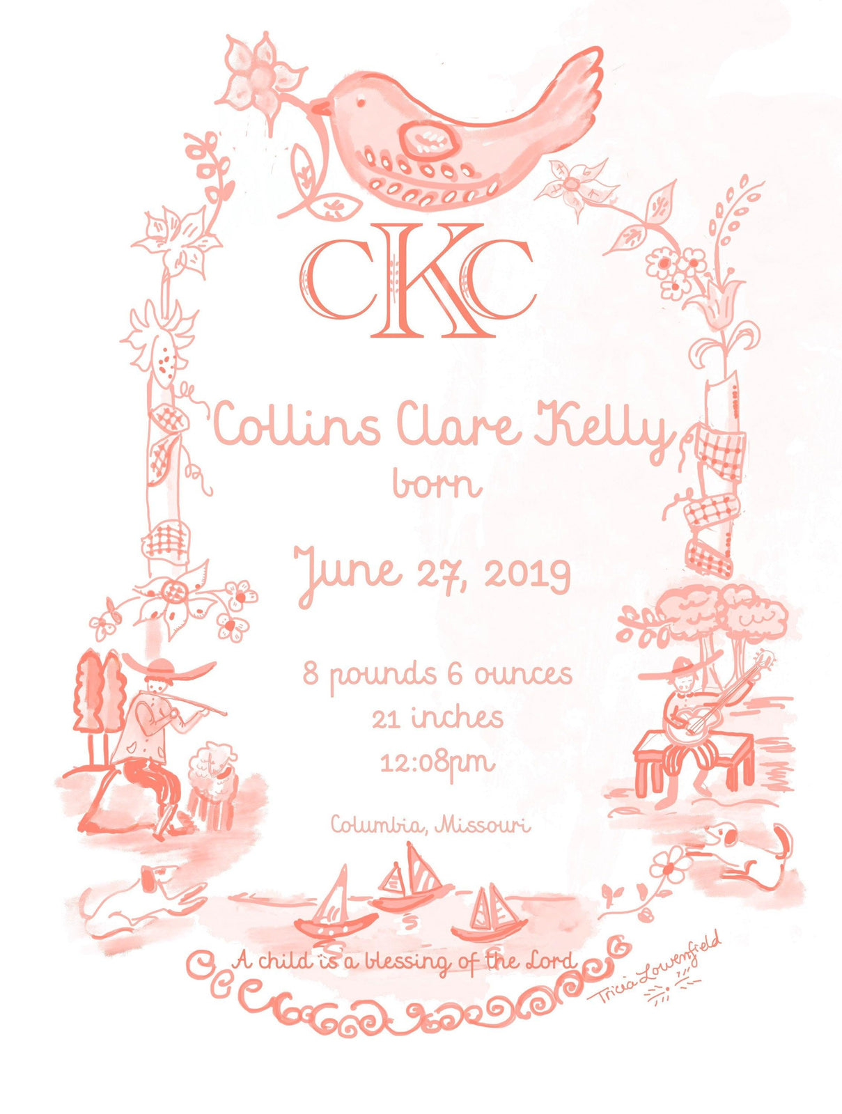 Birth Announcement - Pink