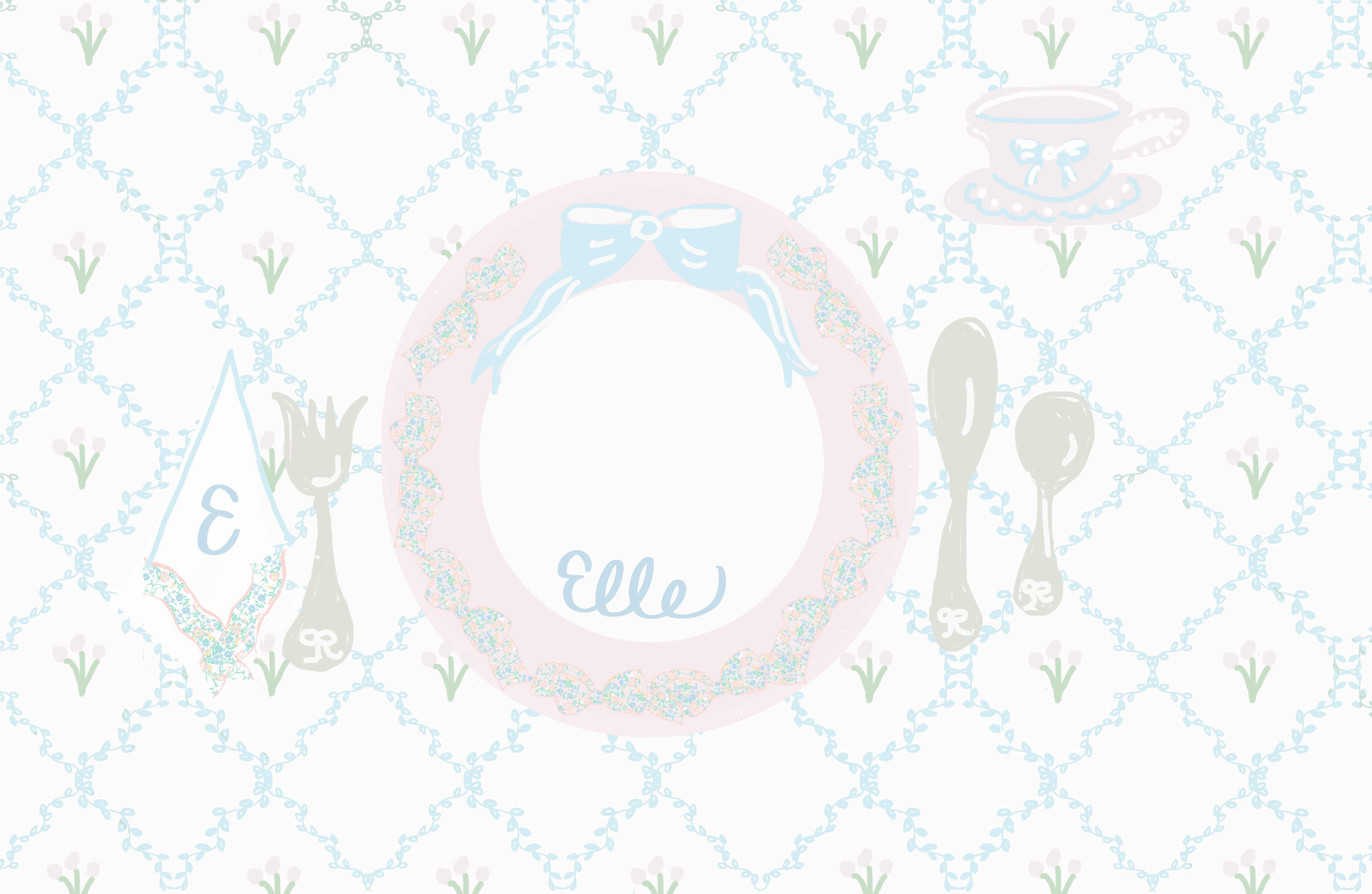 Laminated Placemat - Trellis Print - Premium from Tricia Lowenfield Design
