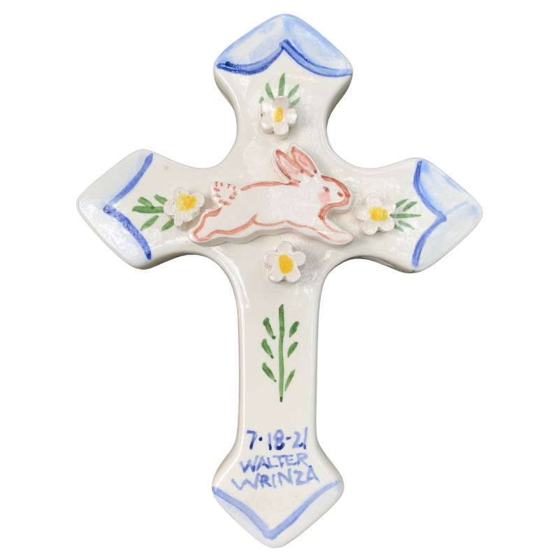 Bunny and Gingham Cross - pink or blue