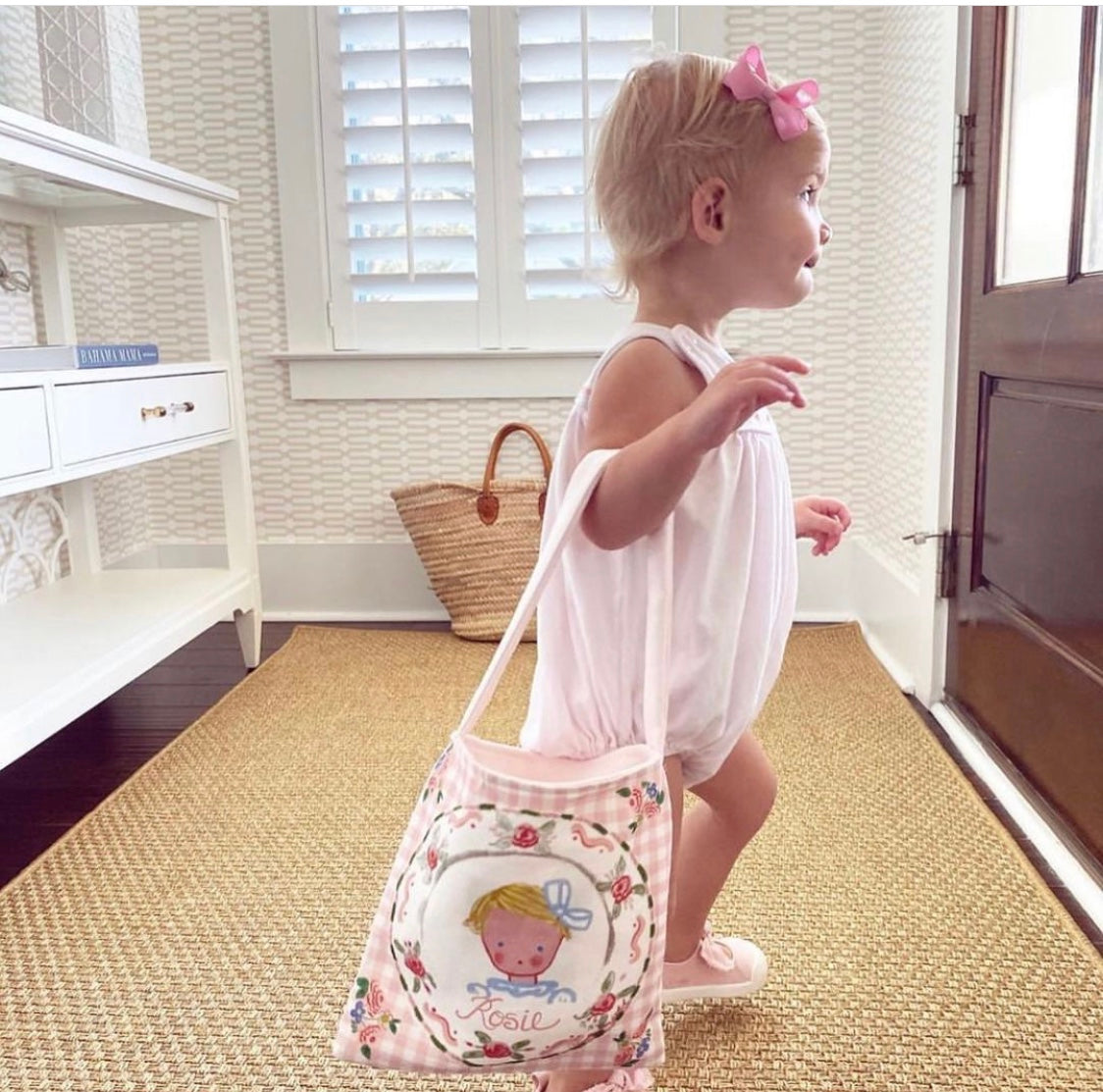 Personalized Pink Gingham Bag - Tricia Lowenfield Design