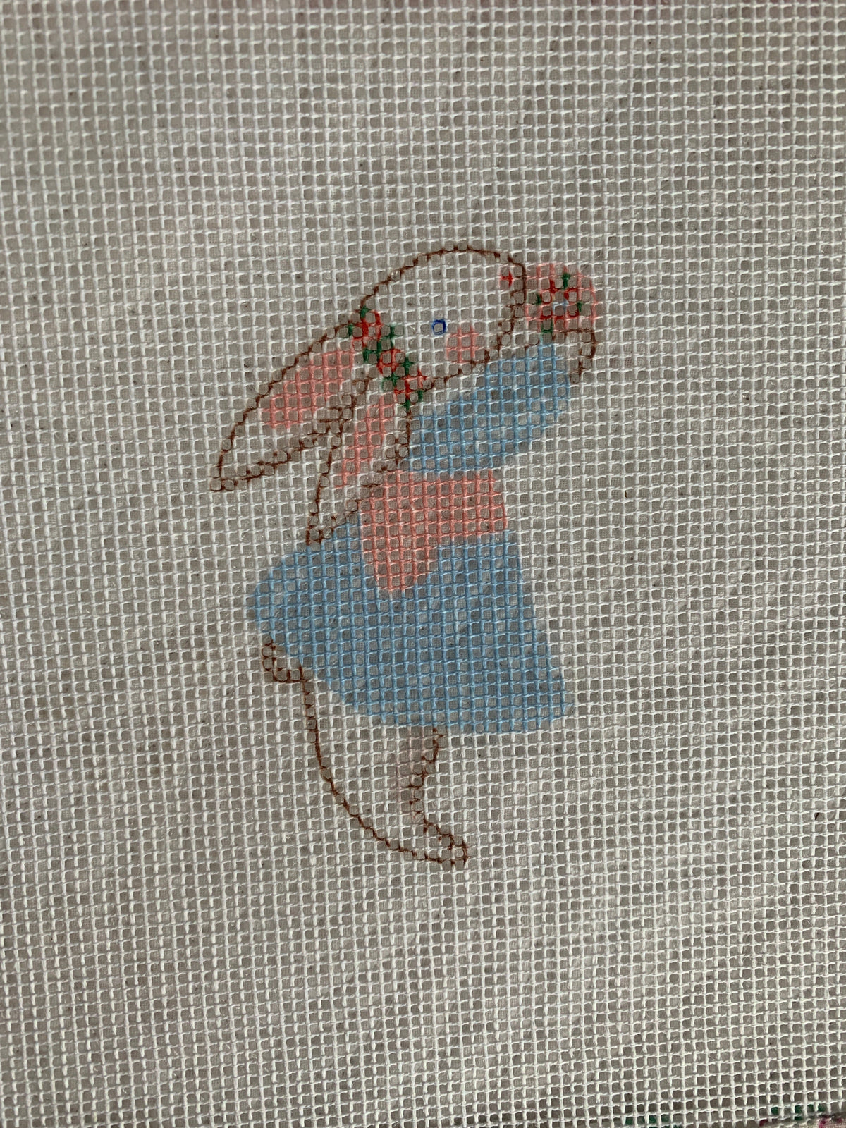 Needlepoint Girl Bunny
