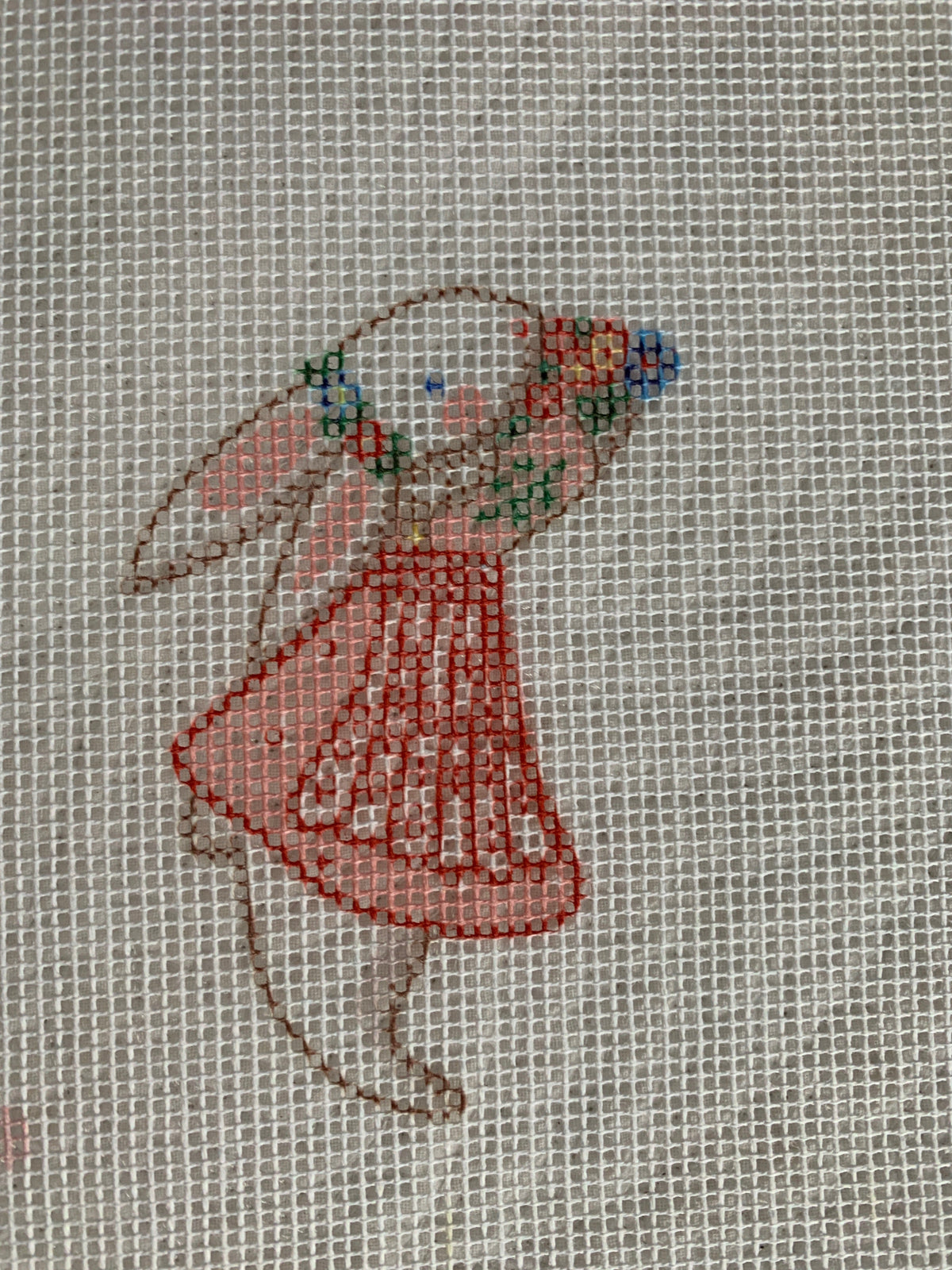 Needlepoint Girl Bunny