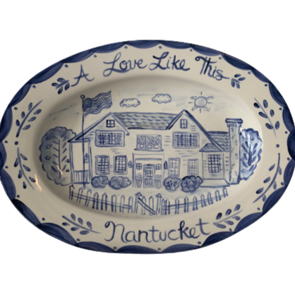 Large Custom Platter - Personalized Patriotic House