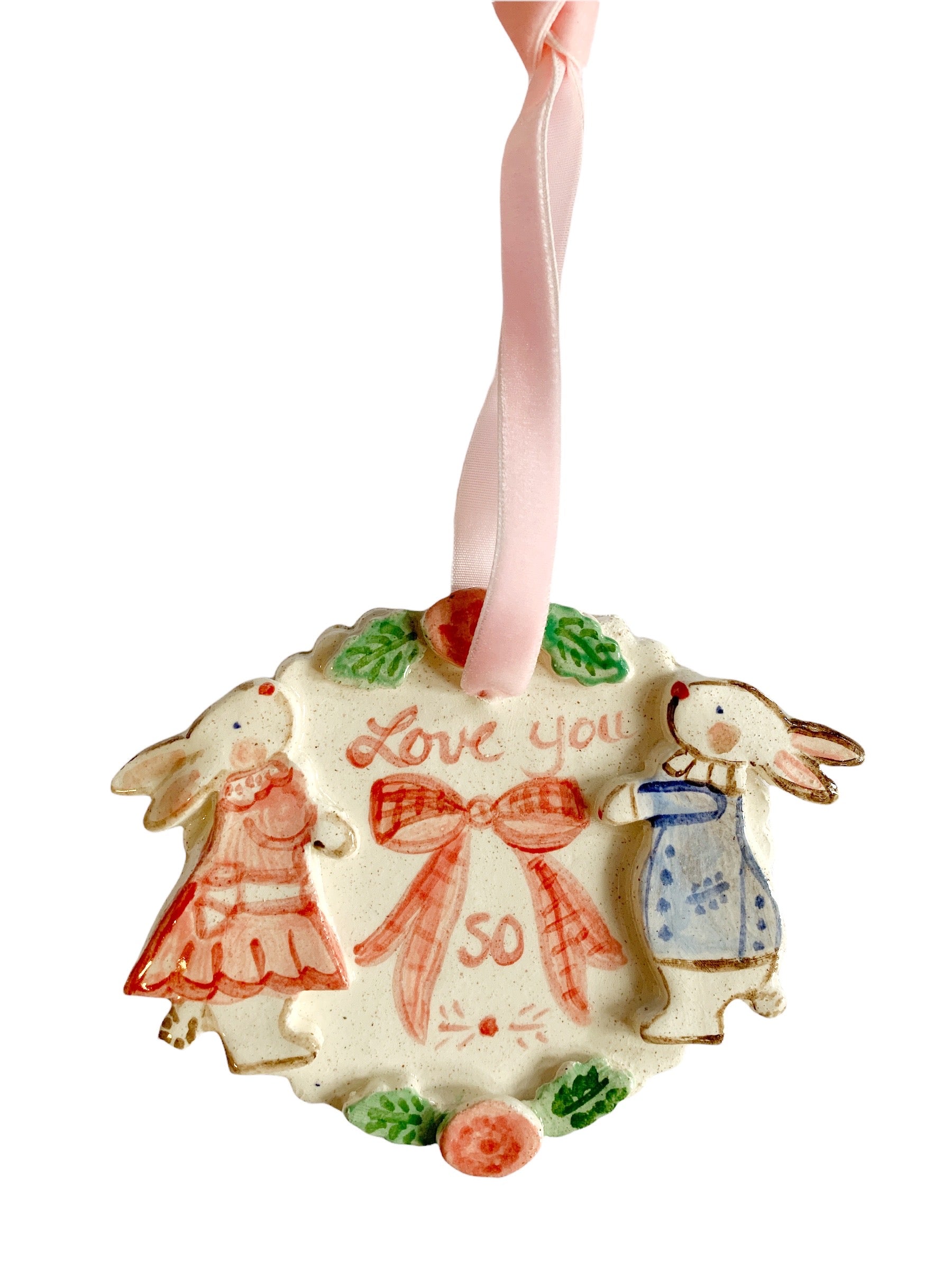 Love Bunnies Bow Ornament - Premium from Tricia Lowenfield Design