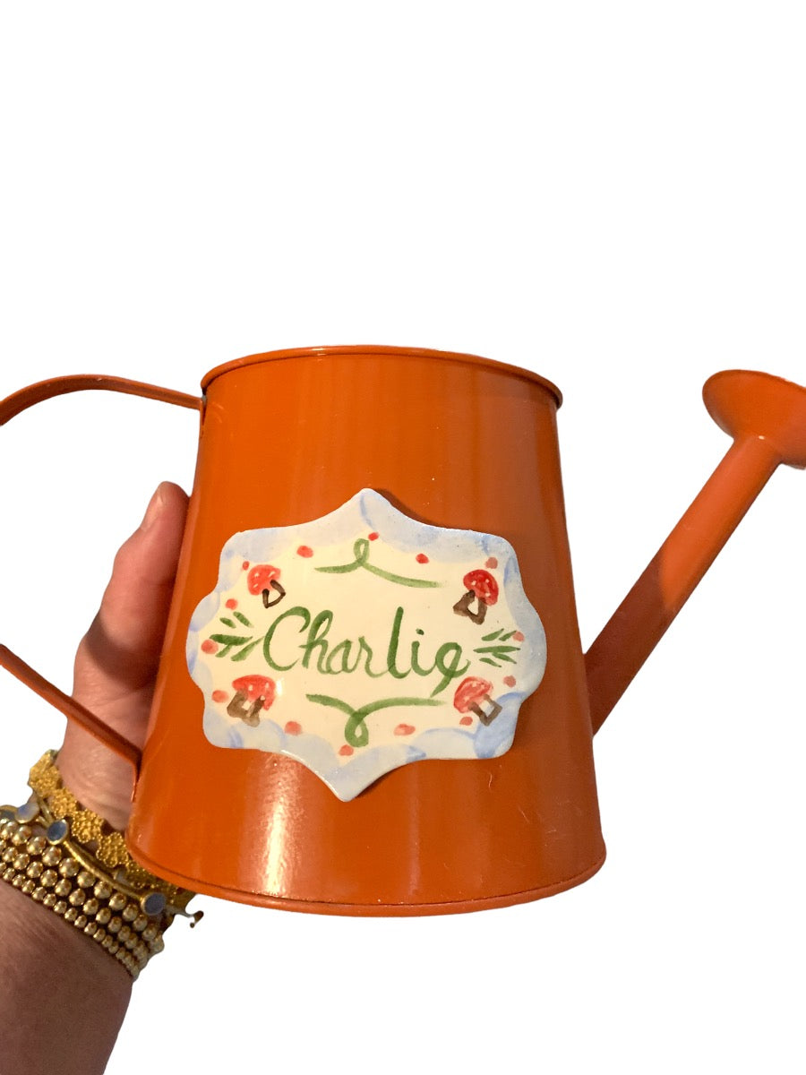 Children's Watering Can with Ceramic Plaque - Premium Watering Cans from Tricia Lowenfield Design 