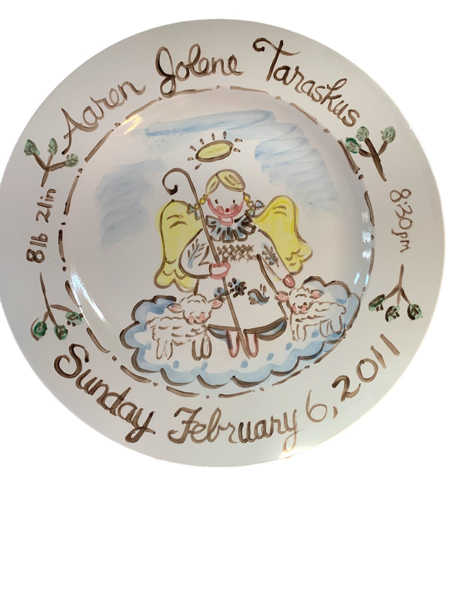 Faith Angel Birth Plate - Premium plate from Tricia Lowenfield Shop