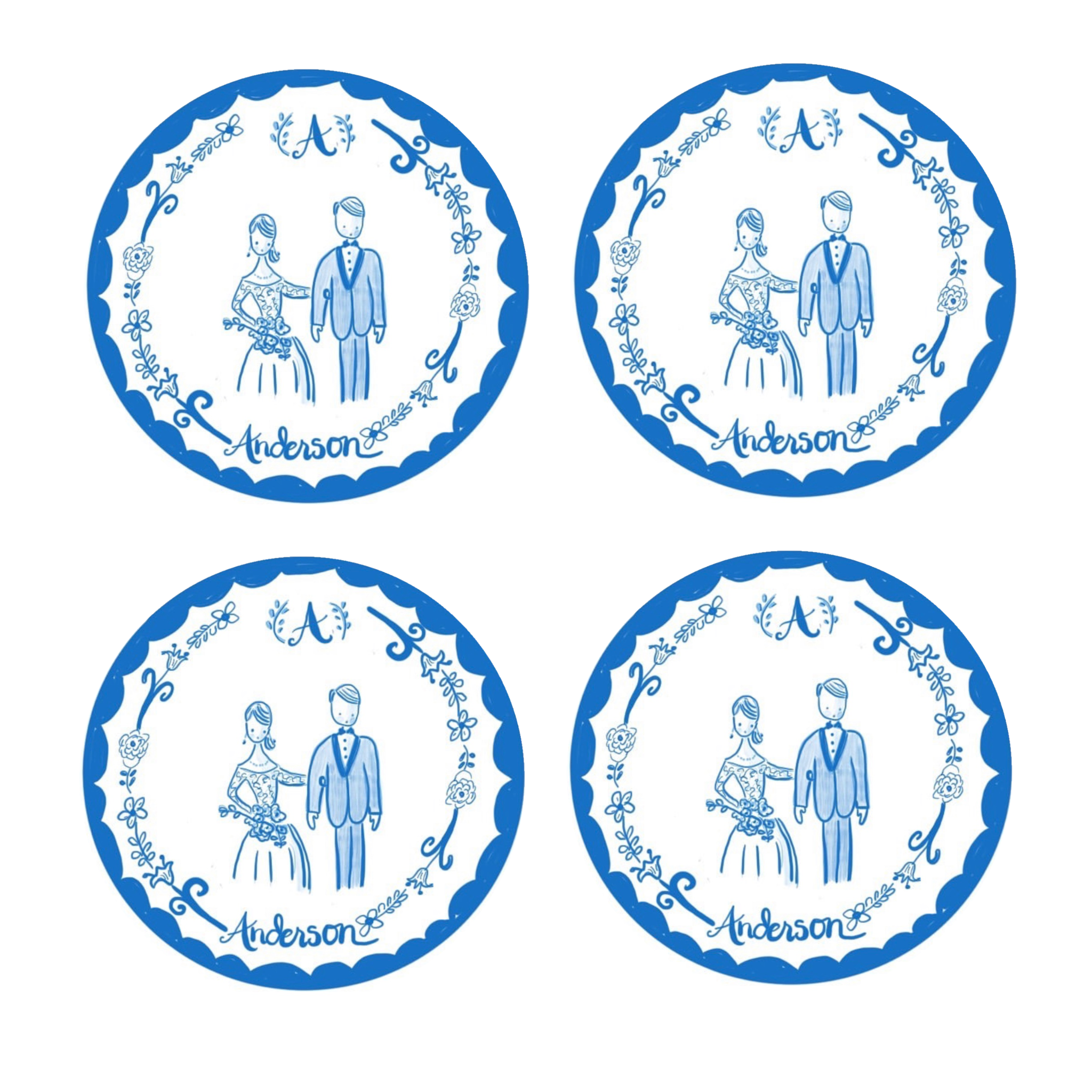 Custom Stickers - Wedding from Tricia Lowenfield Design