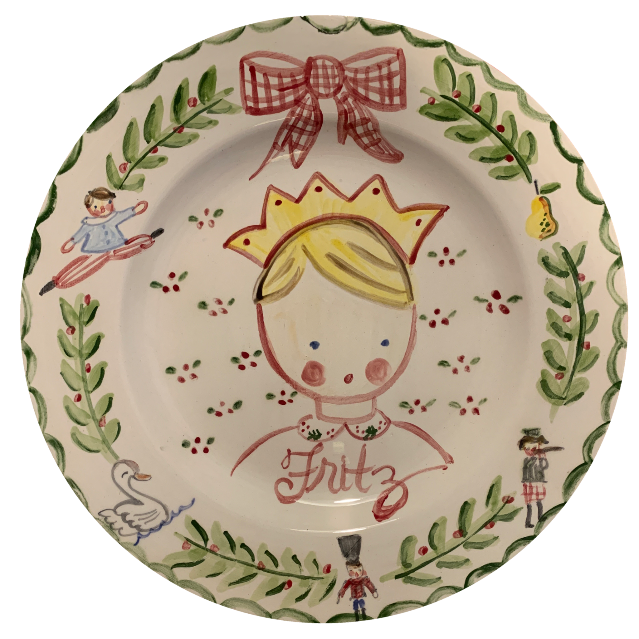 Tricia Lowenfield Design  - 12 Days of Christmas Plate - Boy - Premium  from Tricia Lowenfield Design 