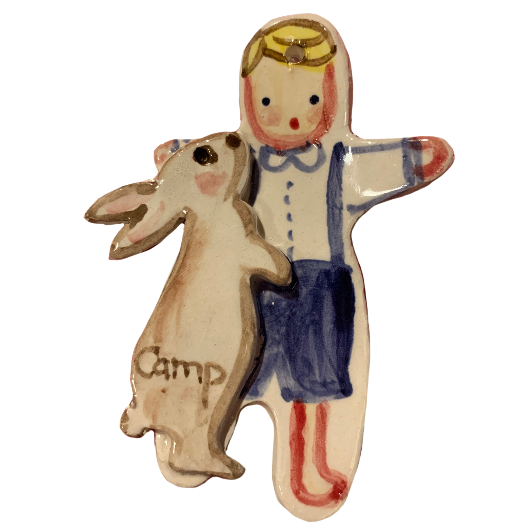 Boy with Bunny Ornament - Premium from Tricia Lowenfield Design