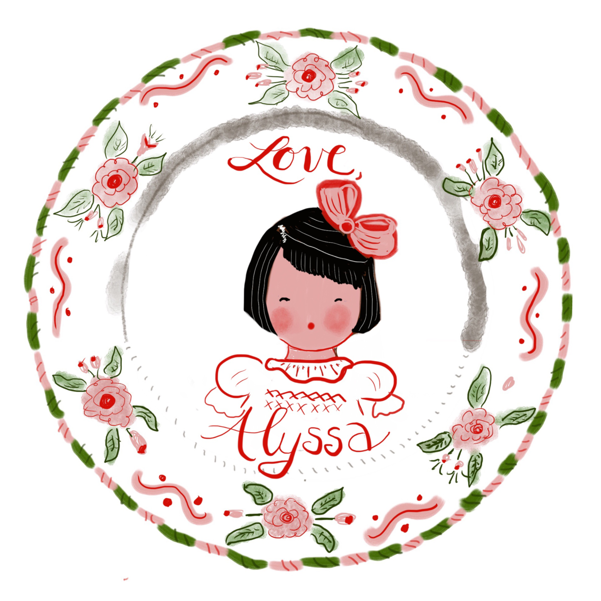 Custom Sticker Gift Tags - Roses - Tricia Lowenfield Design