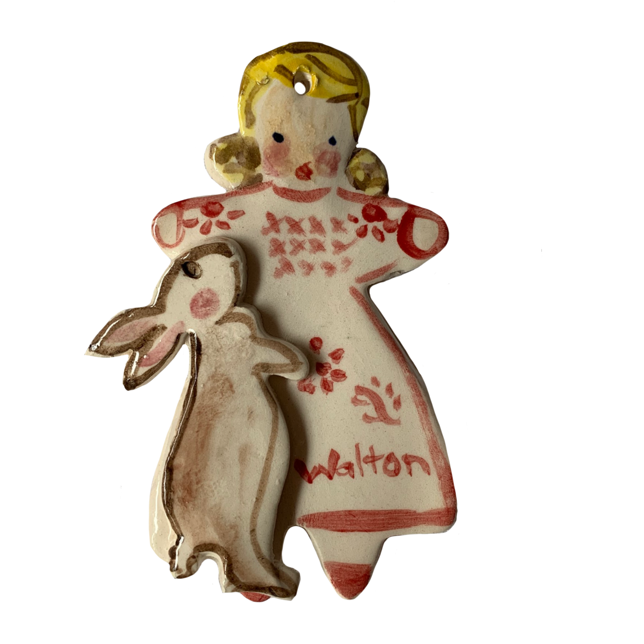 Girl with Bunny Ornament - Premium from Tricia Lowenfield Design