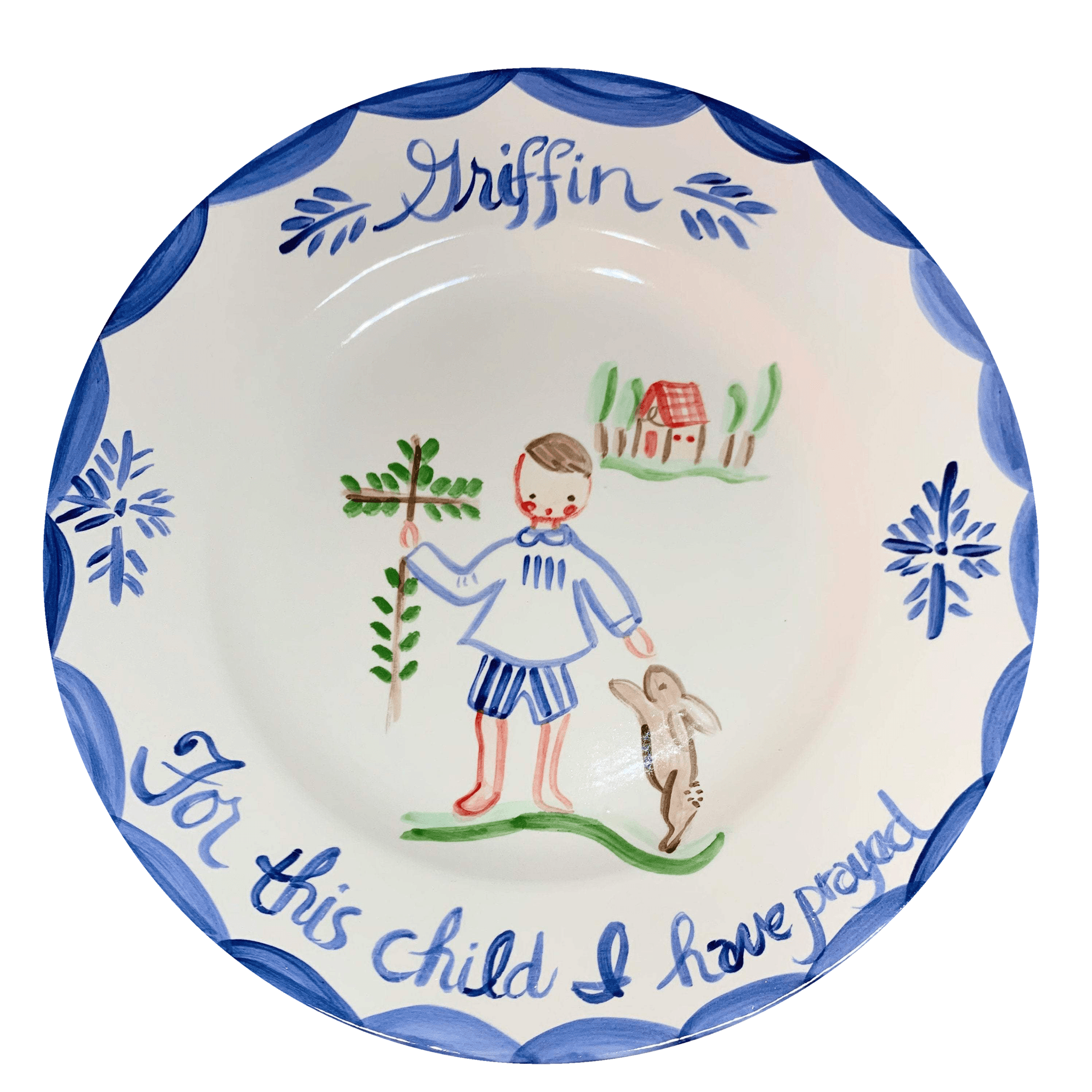 1 Samuel 1:27 Plate - For This Child I Have Prayed - Premium plate from Tricia Lowenfield Design 