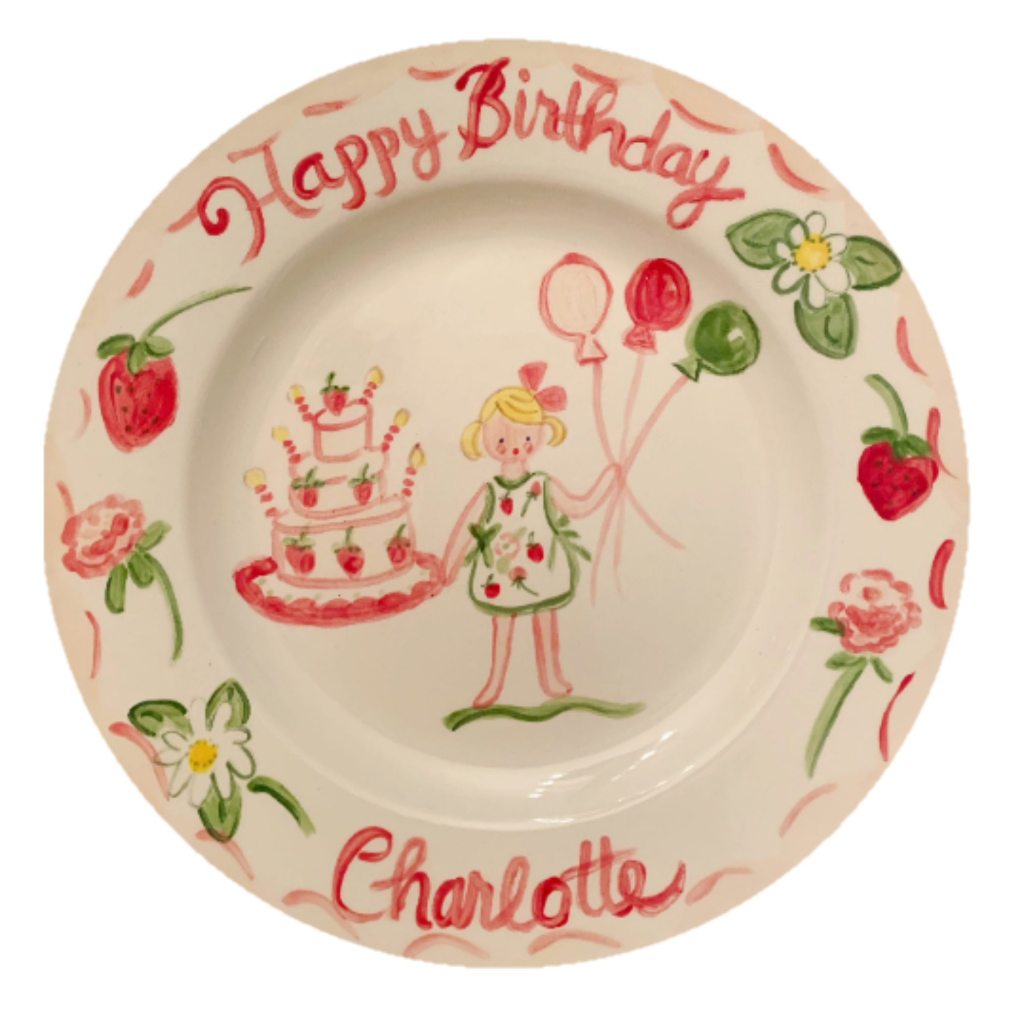 Charlotte Birthday Plate - Strawberry - Premium from Tricia Lowenfield Shop