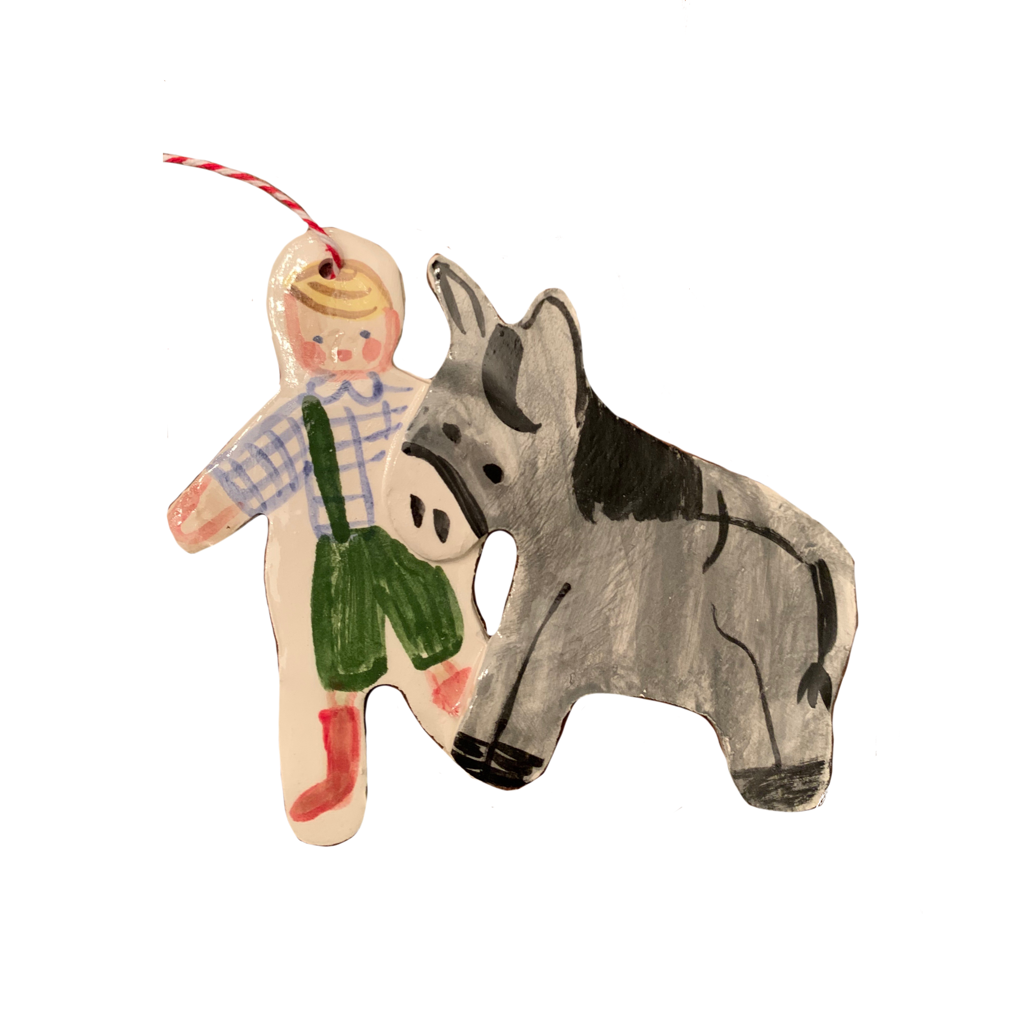 Donkey and Boy Ornament - Tricia Lowenfield Design