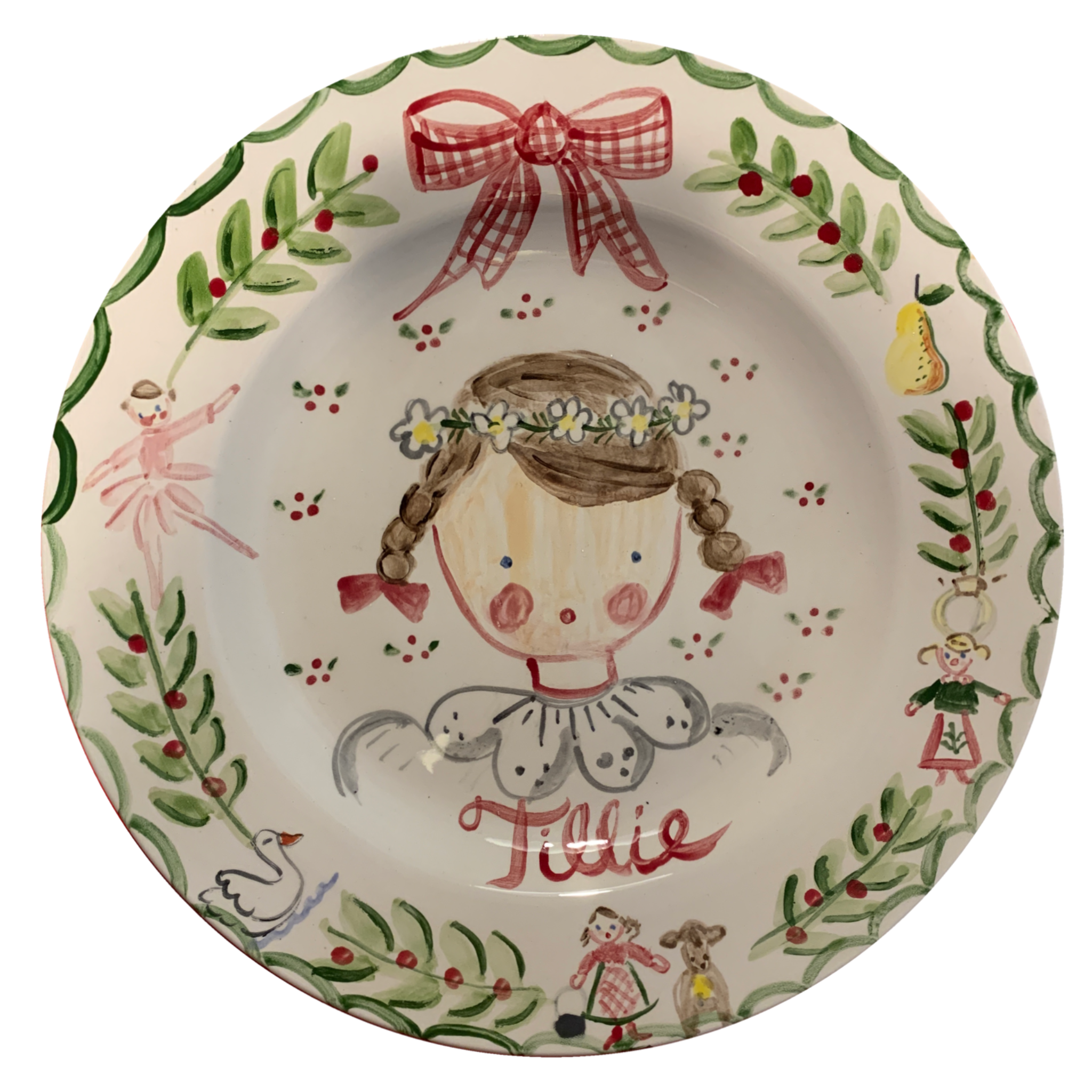 Tricia Lowenfield  - 12 Days of Christmas Plate - Girl - Premium  from Tricia Lowenfield Design 