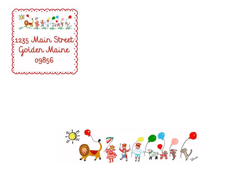 Personalized Notecards with Envelopes - Circus Parade