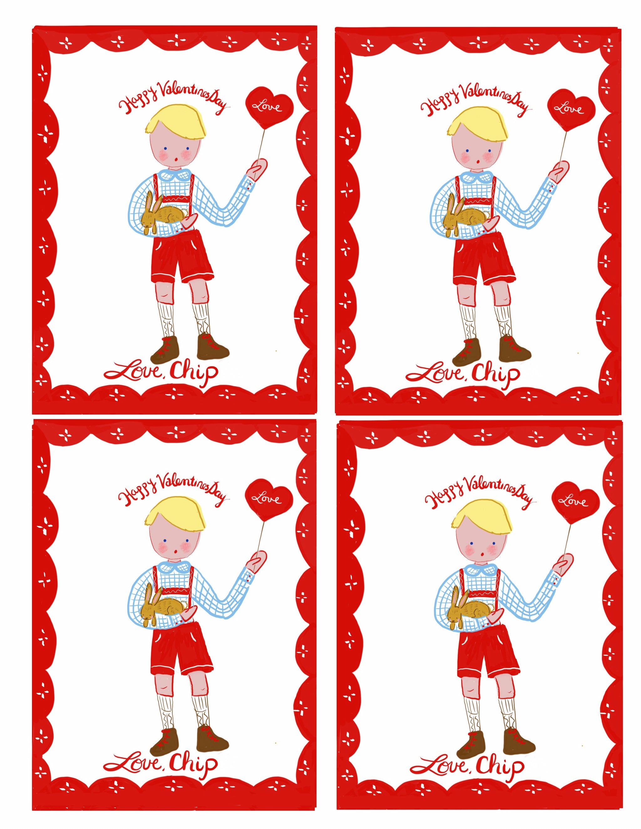 Digital Personalized Valentine Cards- Boy - Premium  from Tricia Lowenfield Design 