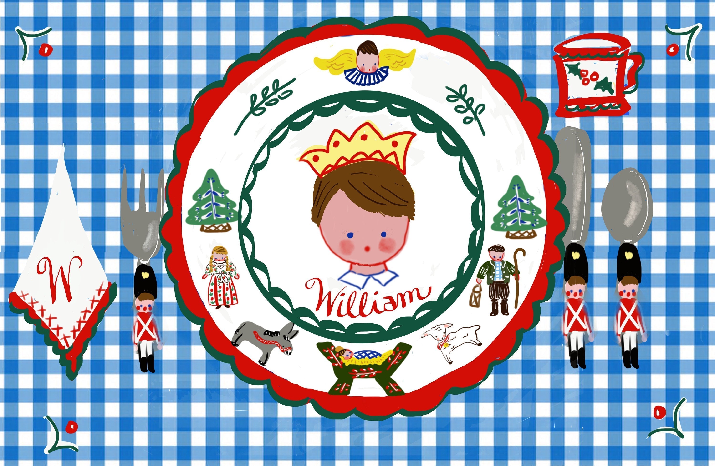 Christmas Laminated Placemat from Tricia Lowenfield Shop