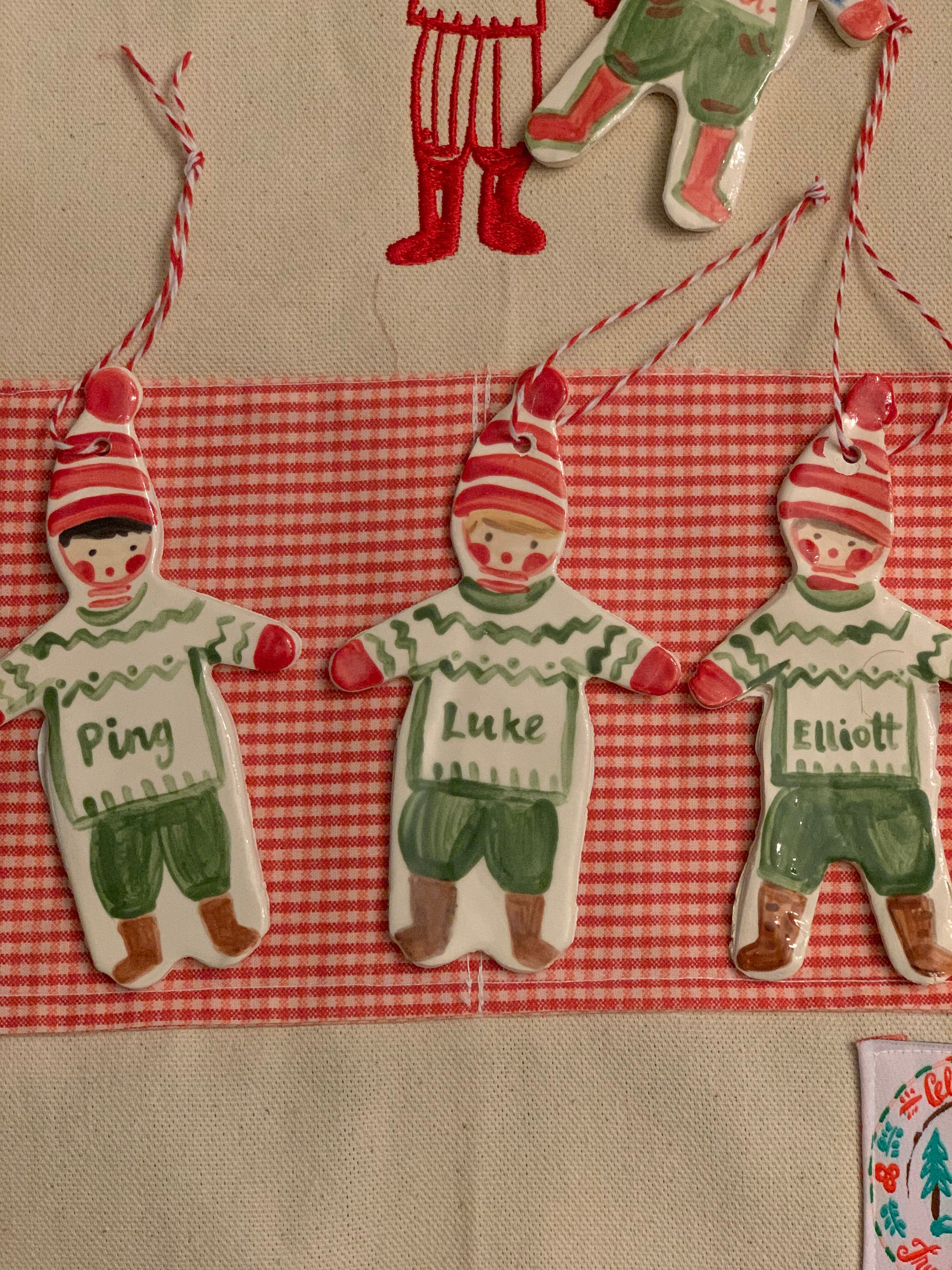 Christmas Boy Ornament - green from Tricia Lowenfield Shop