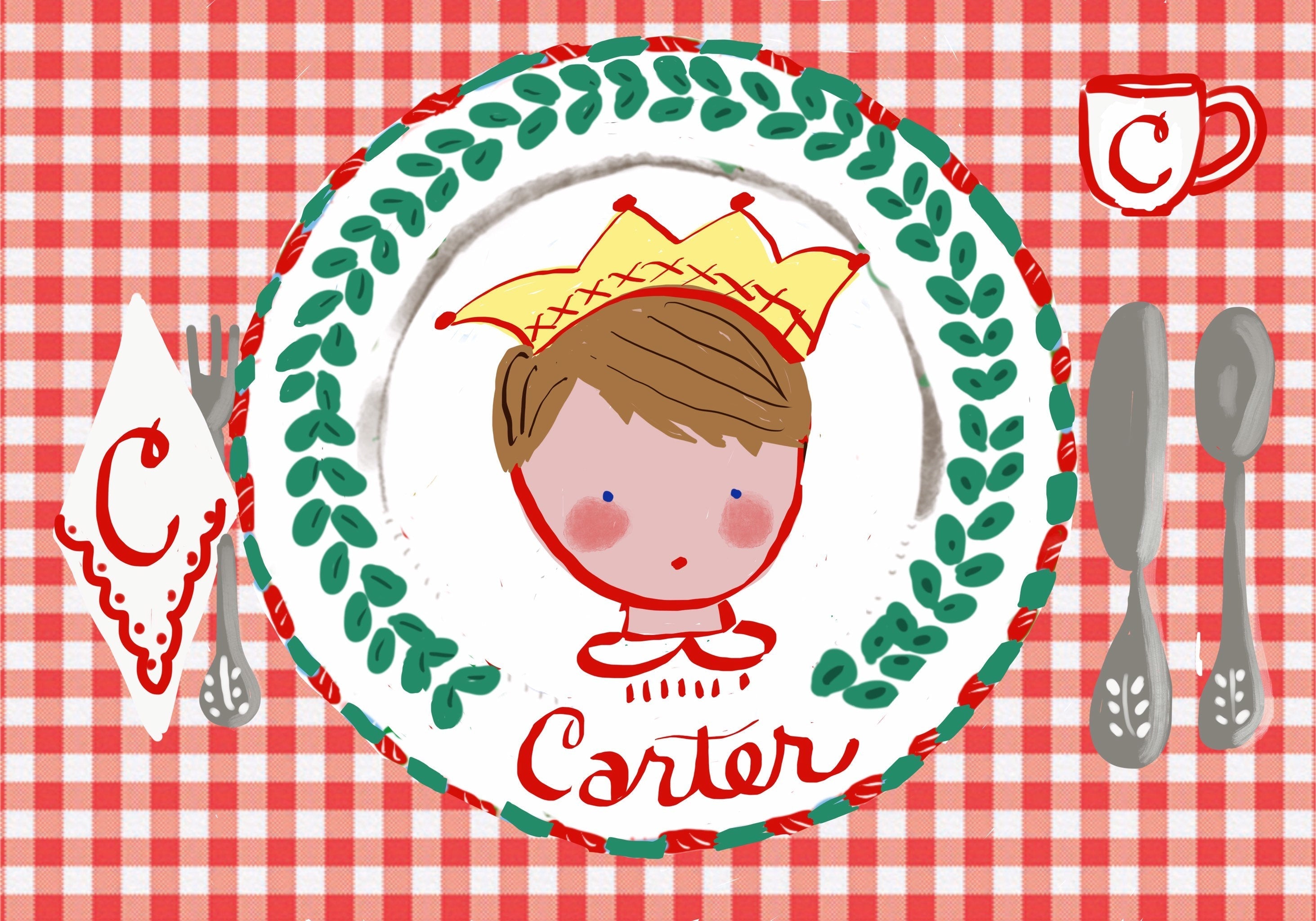Christmas Laminated Placemat from Tricia Lowenfield Shop