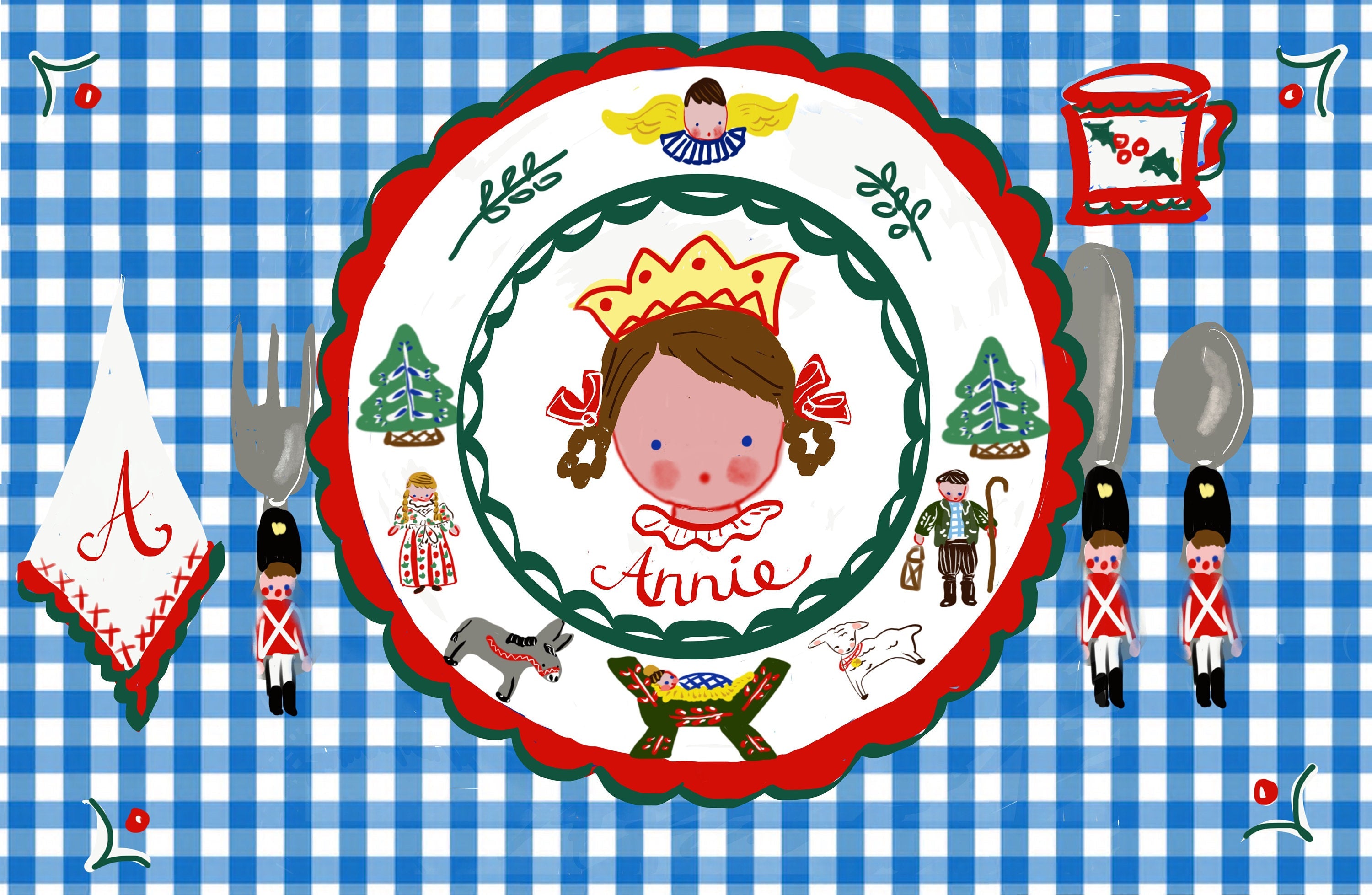 Laminated Placemat - Christmas - Premium from Tricia Lowenfield Shop