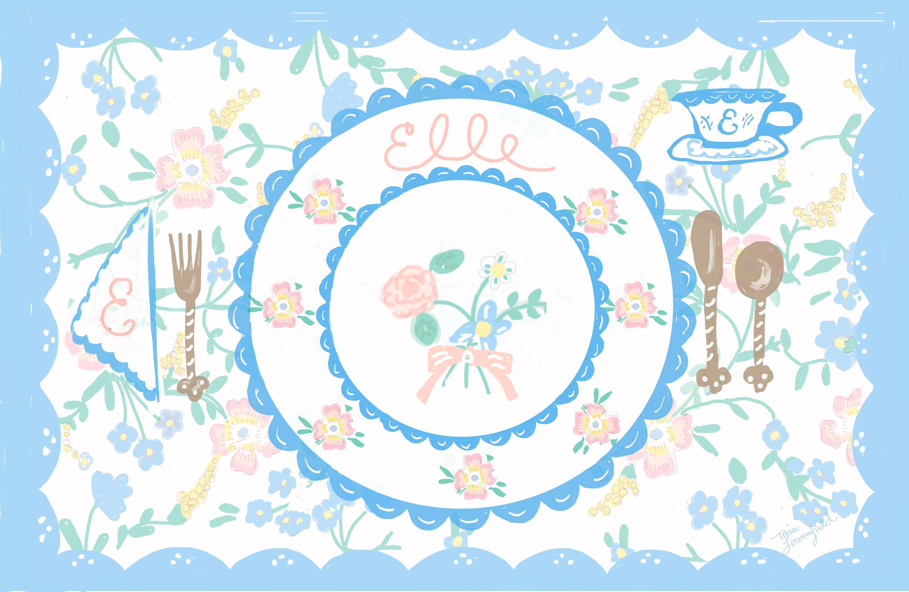 Laminated Placemat - Pastel Wallpaper from Tricia Lowenfield Shop