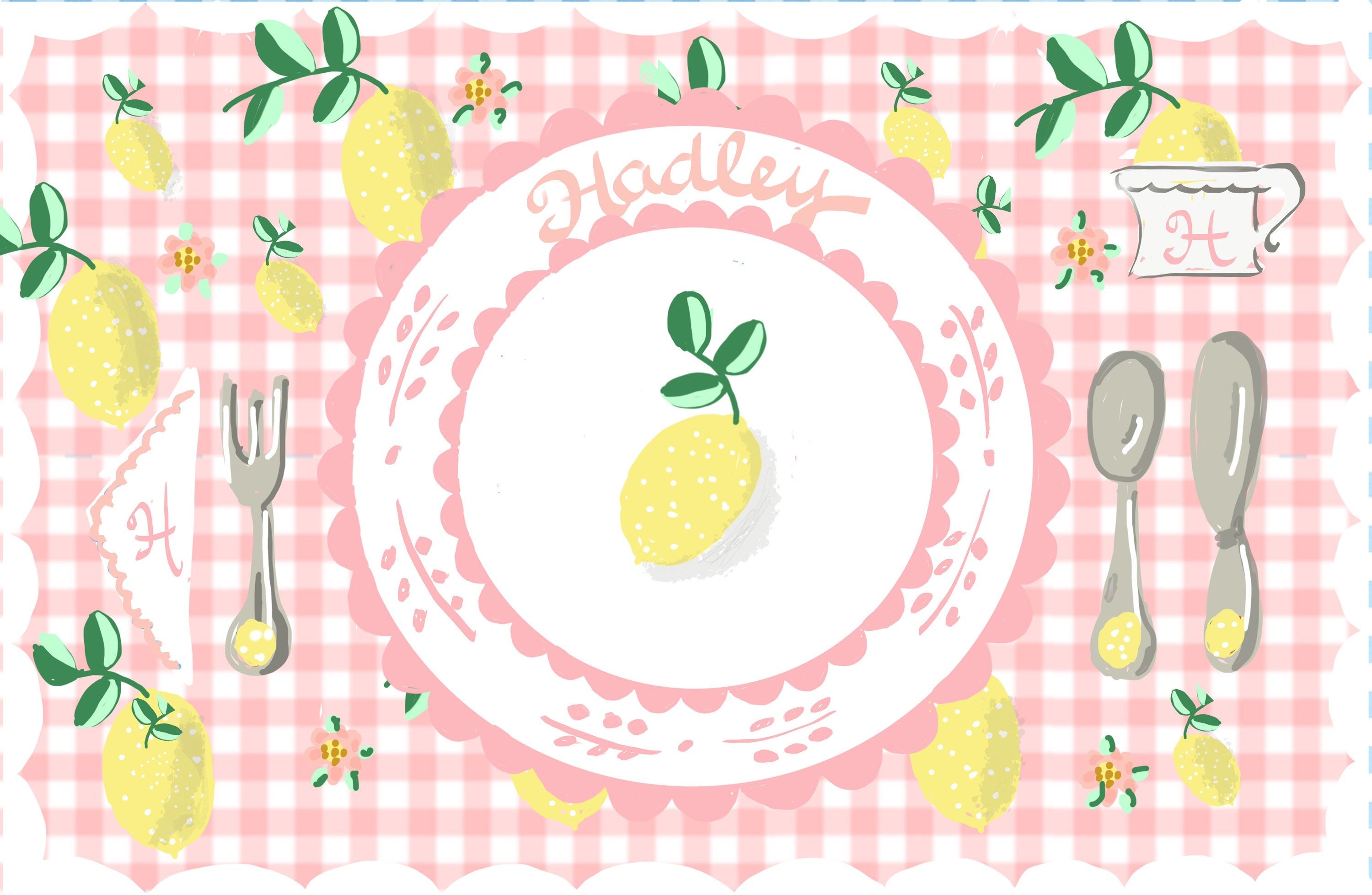 Laminated Placemat - Lemon - Premium from Tricia Lowenfield Shop