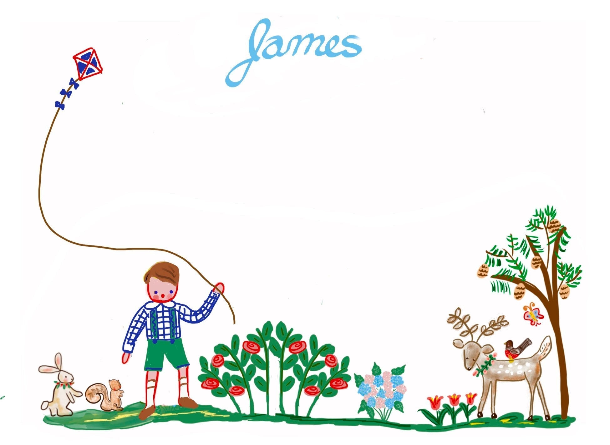 Personalized Notecards with Envelopes - Woodland Boy from Tricia Lowenfield Shop