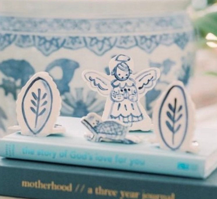 Tiny Blue and White Nativity - Premium from Tricia Lowenfield Design