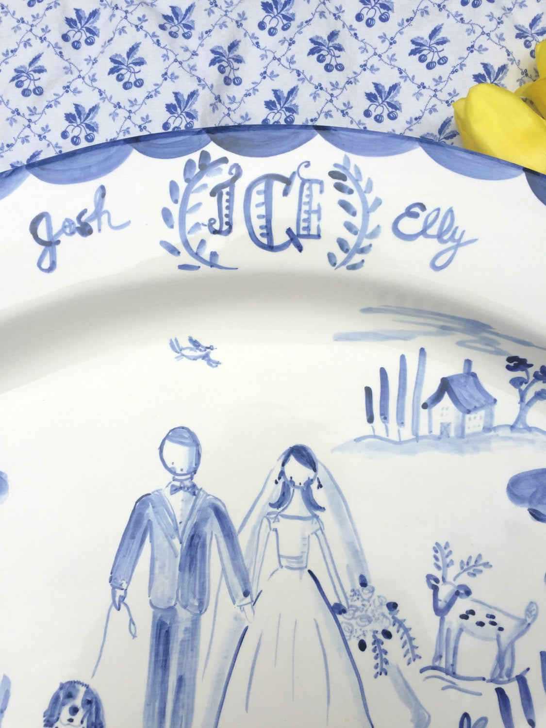 Large Custom Platter - Love is Patient, Love is Kind - Tricia Lowenfield Design