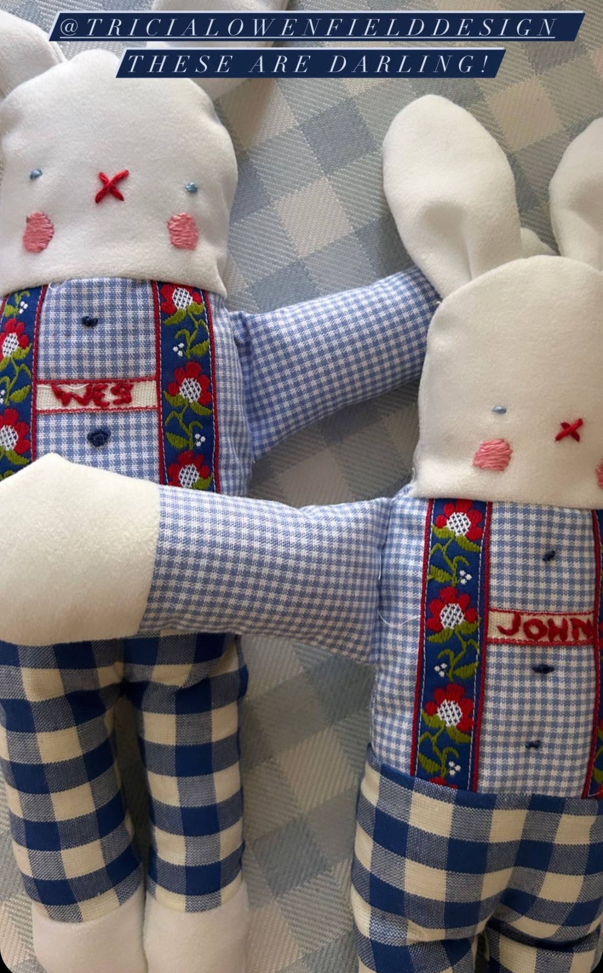 Bunny Doll - Boy (WHITE) - Premium from Tricia Lowenfield Design