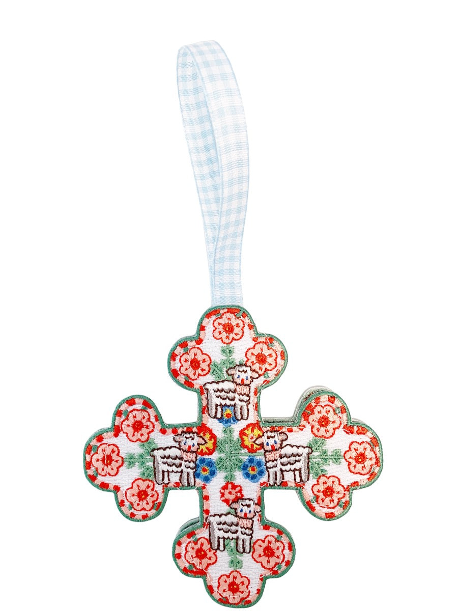 Easter Cross Embroidered Ornament