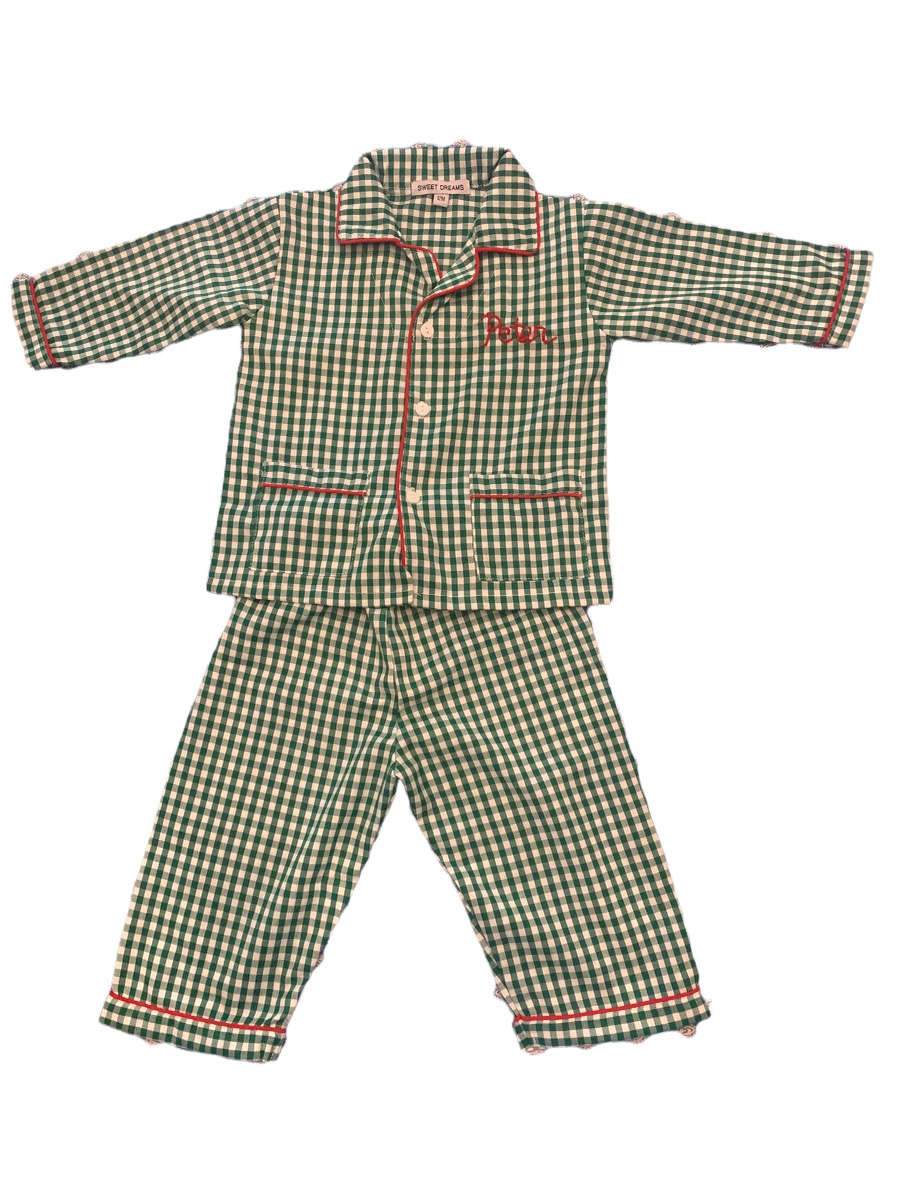 Christmas Pajamas- Green Gingham - Premium from Tricia Lowenfield Design