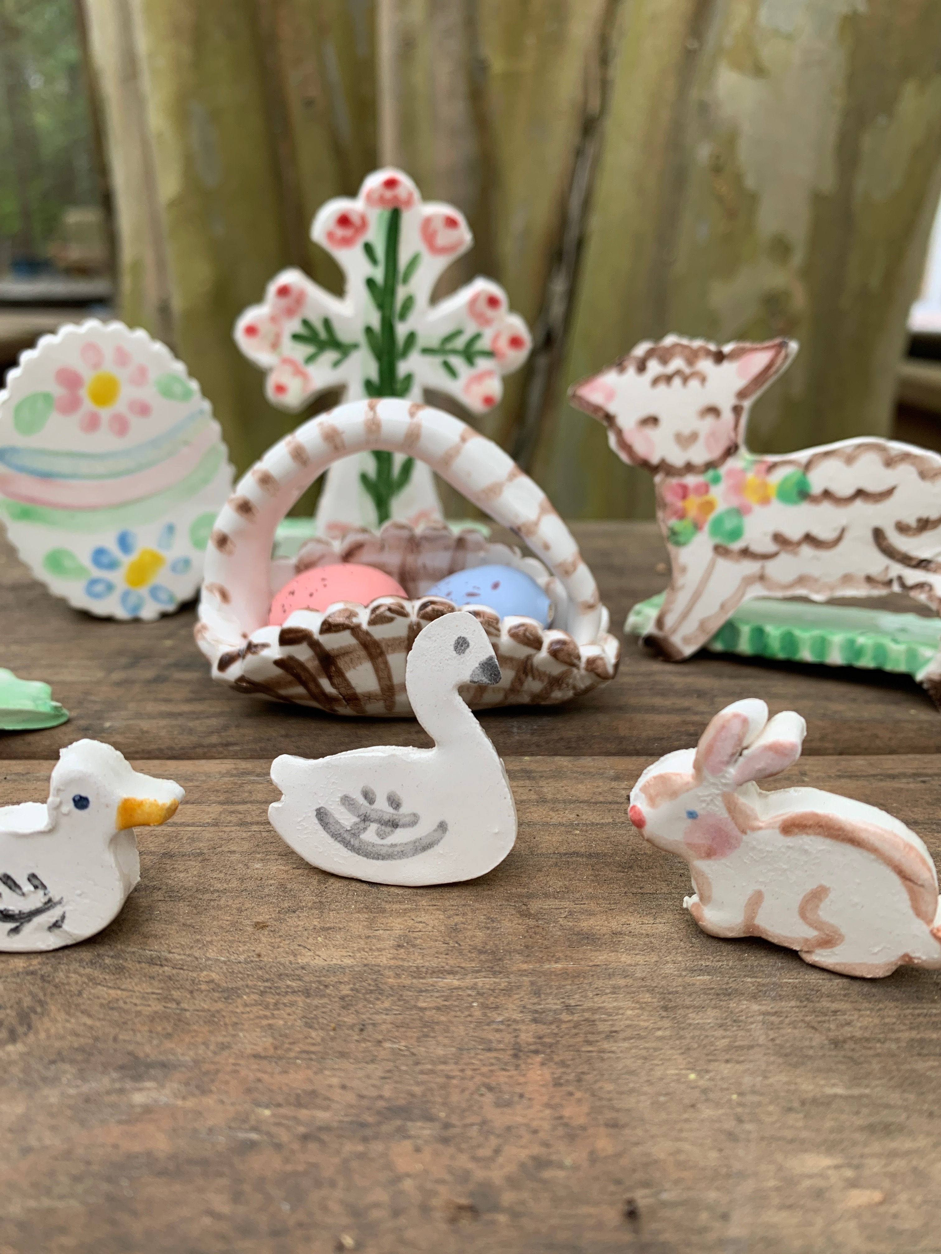 Easter Vignette - Premium Ceramic Figures from Tricia Lowenfield Design 