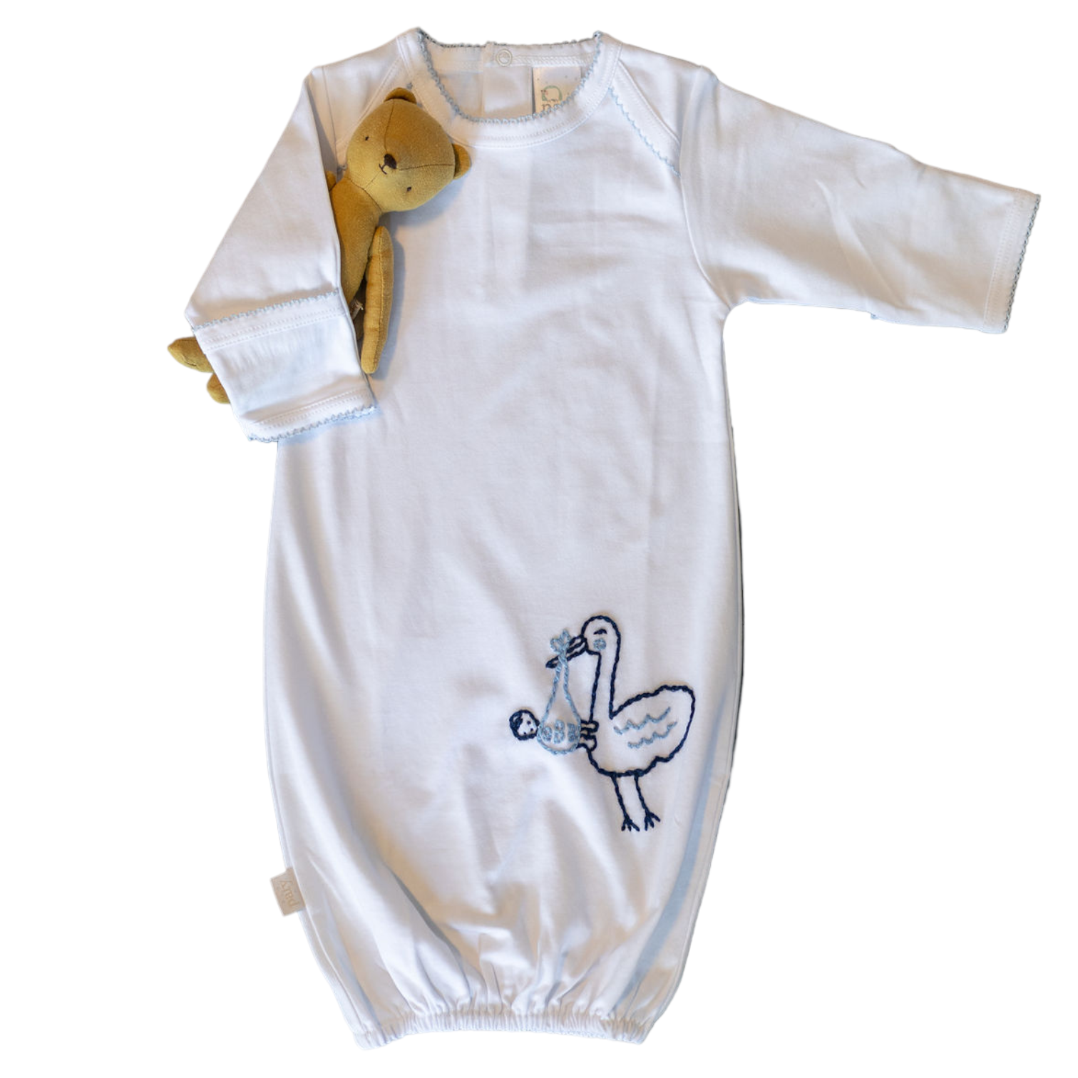 Hand-Embroidered Newborn Gown - Premium  from Tricia Lowenfield Design 