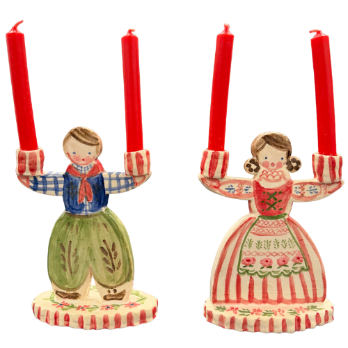 Man + Woman Handmade Candlestick Holders