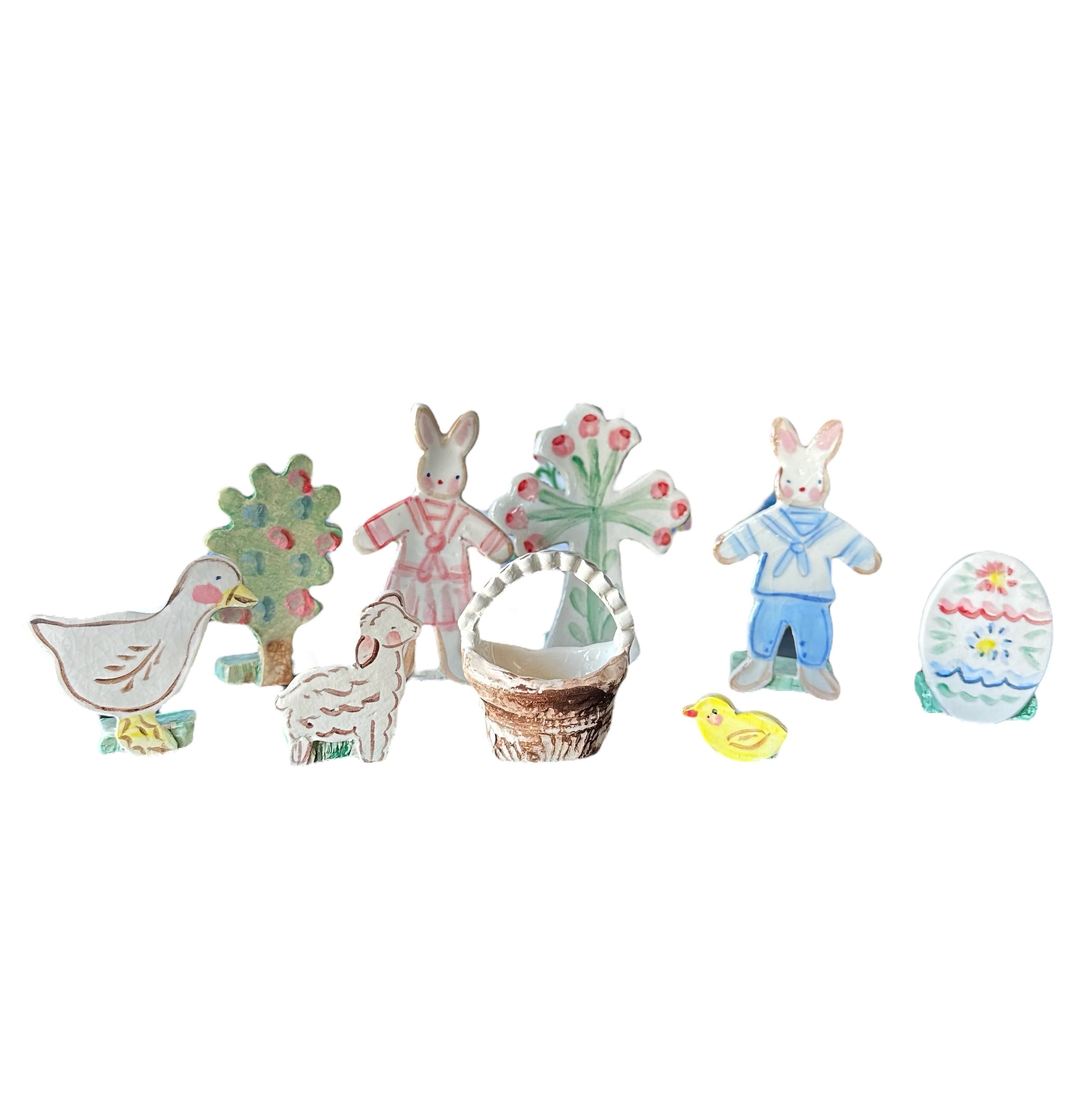 Easter Vignette - Premium Ceramic Figures from Tricia Lowenfield Design 