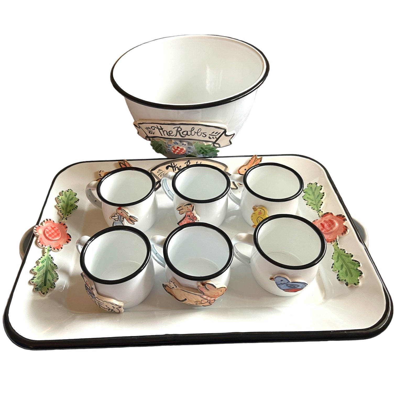 Popcorn Bowl set with Tray and 6 cups - Premium  from Tricia Lowenfield Shop 