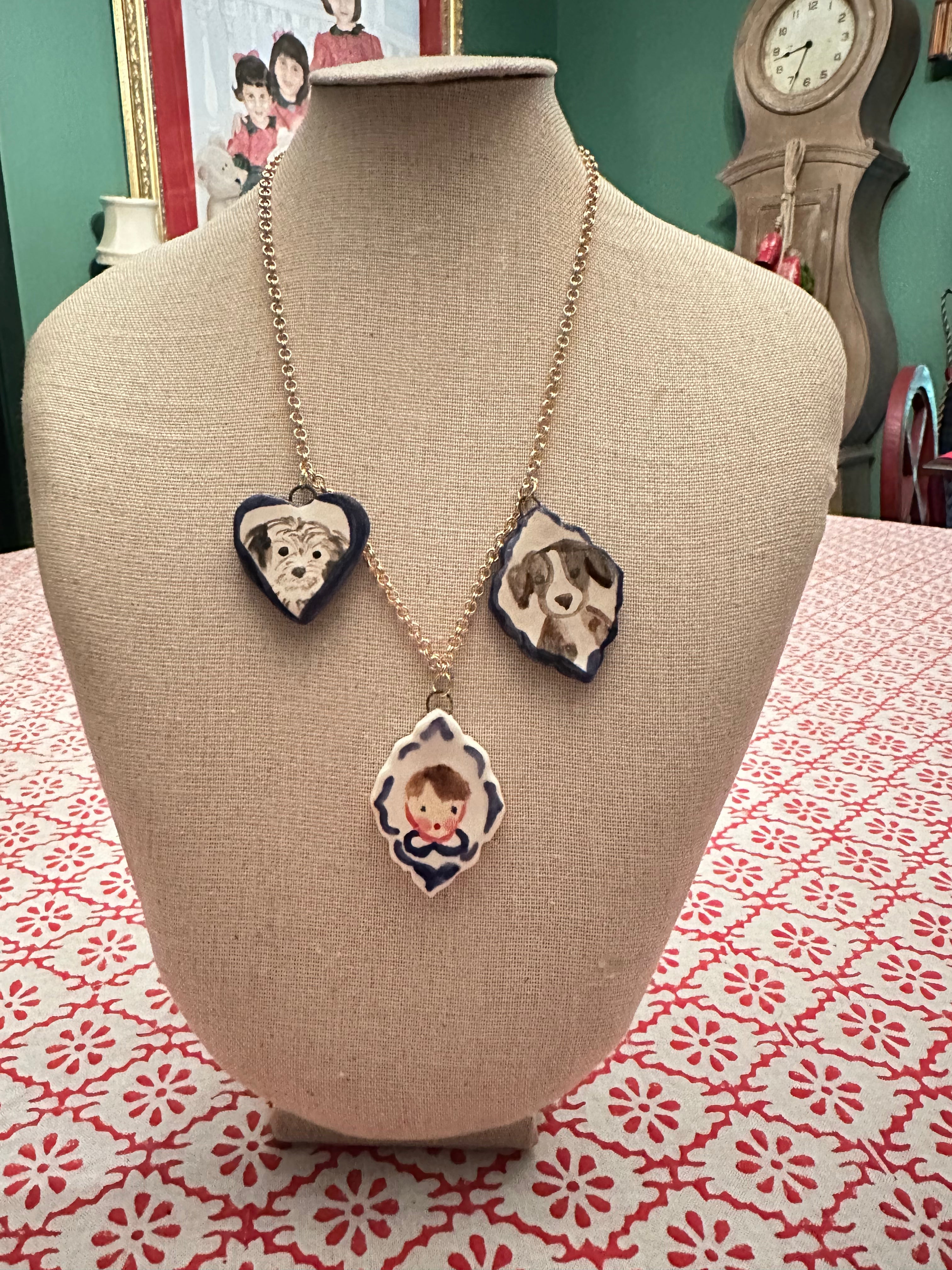 Custom Portrait Charm Necklace