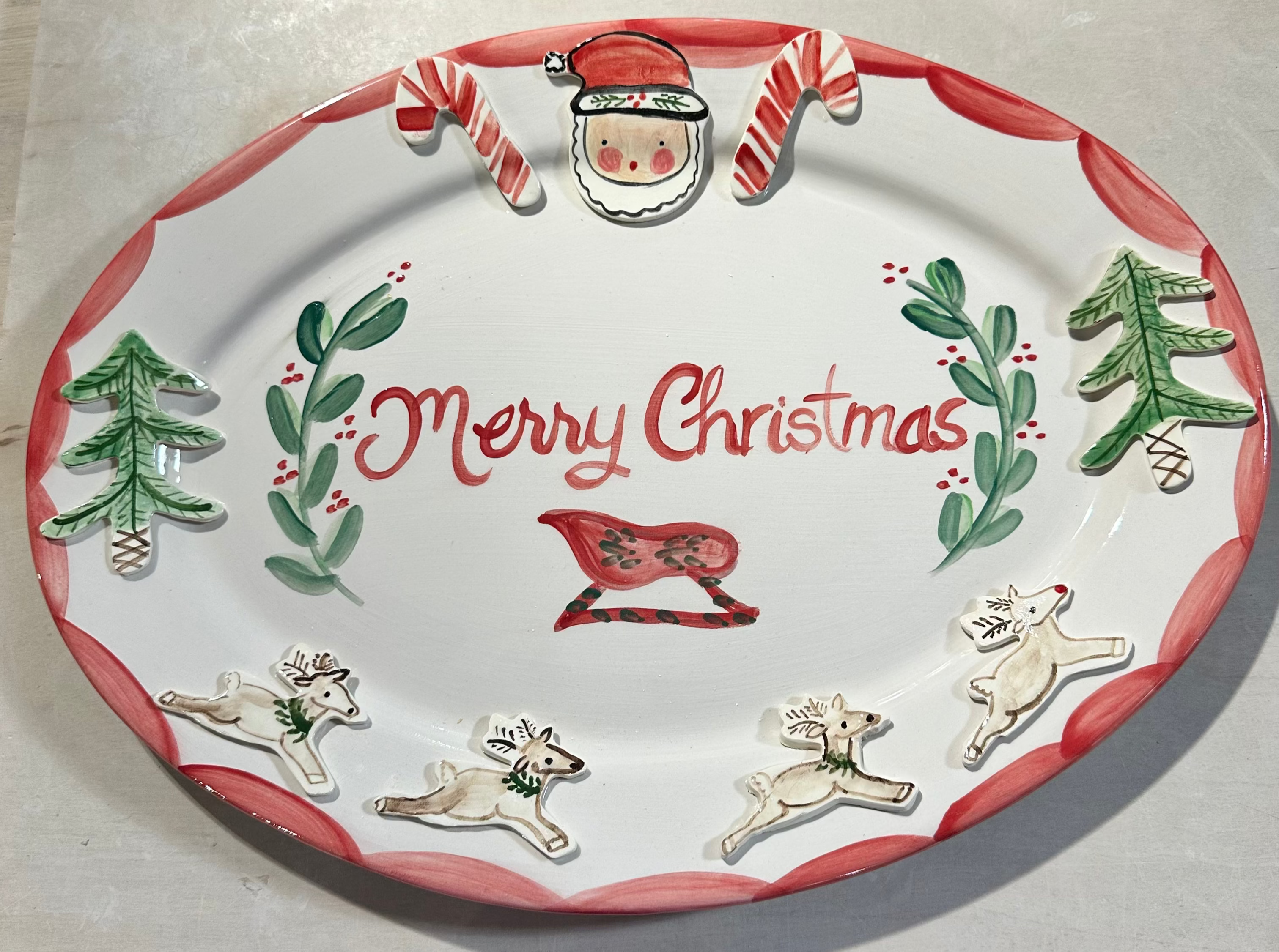 Santa Sleigh Platter