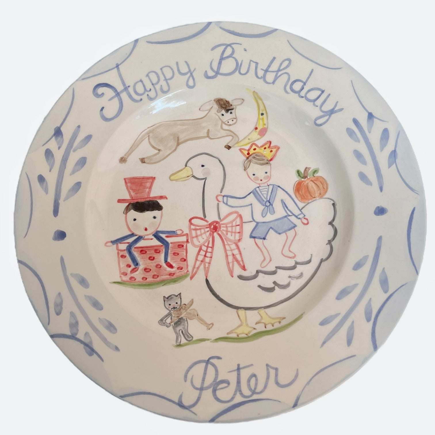 Peter Nursery Rhymes Birthday Plate - Premium  from Tricia Lowenfield Shop 