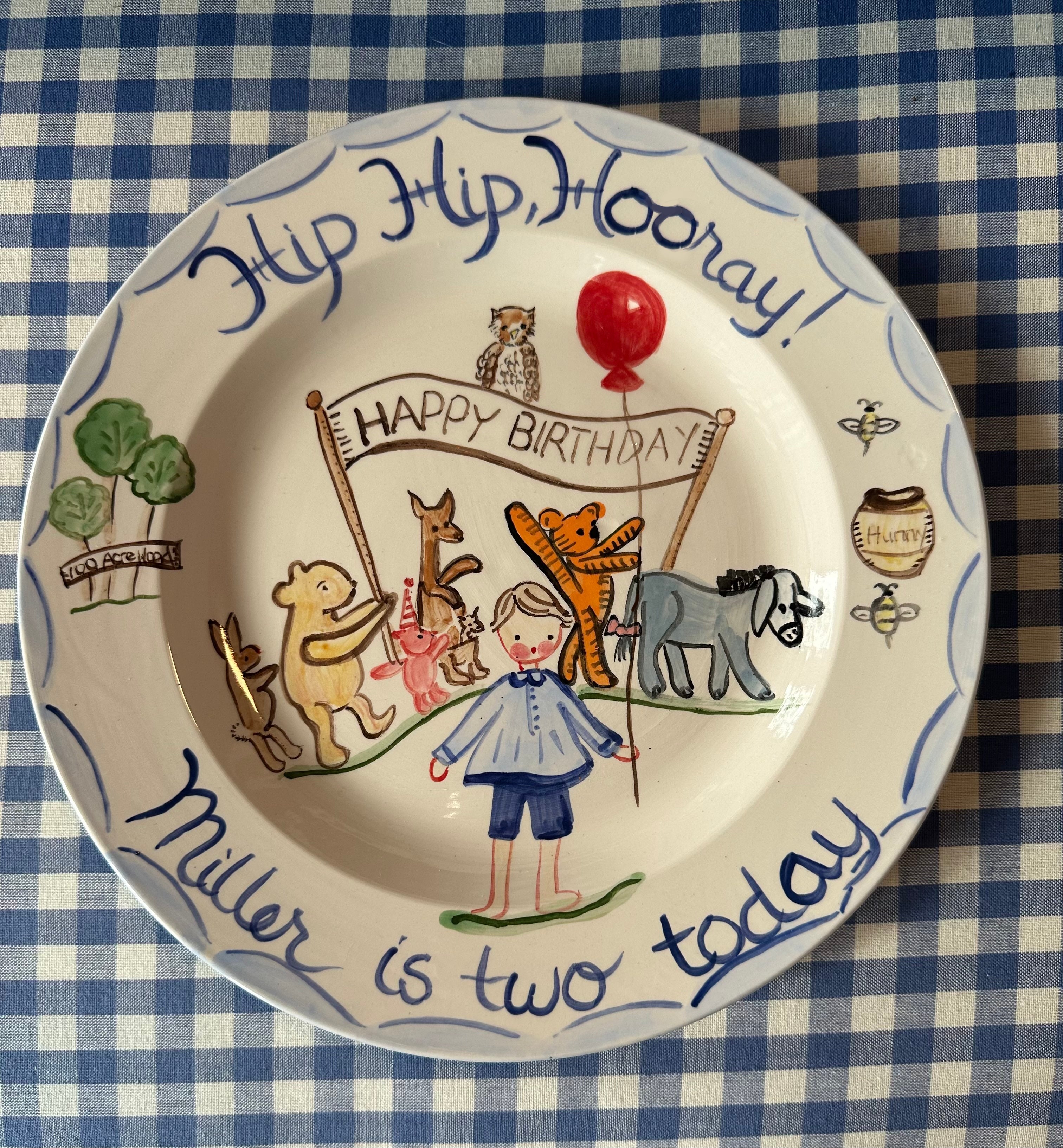 Hip Hip Hooray Miller Birthday Plate